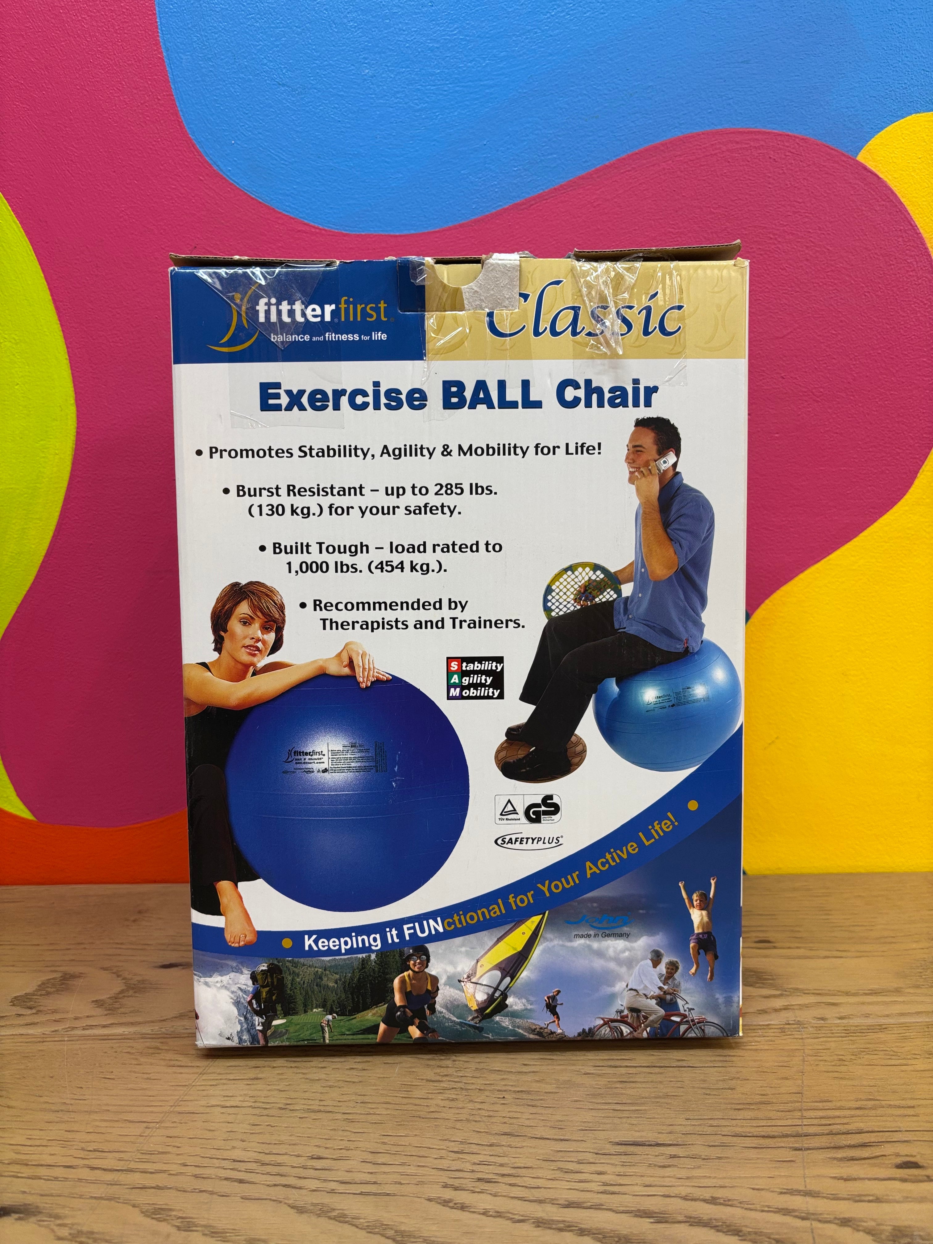 Fitterfirst Classic Blue Exercise Ball Chair