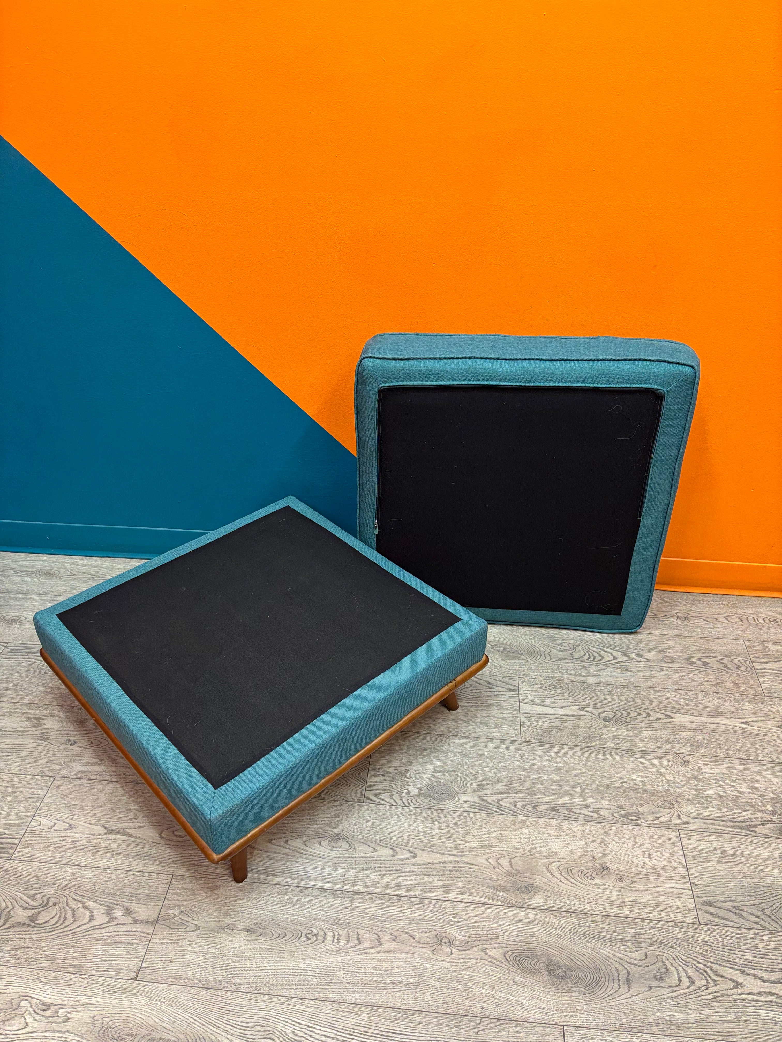Large Teal Ottoman