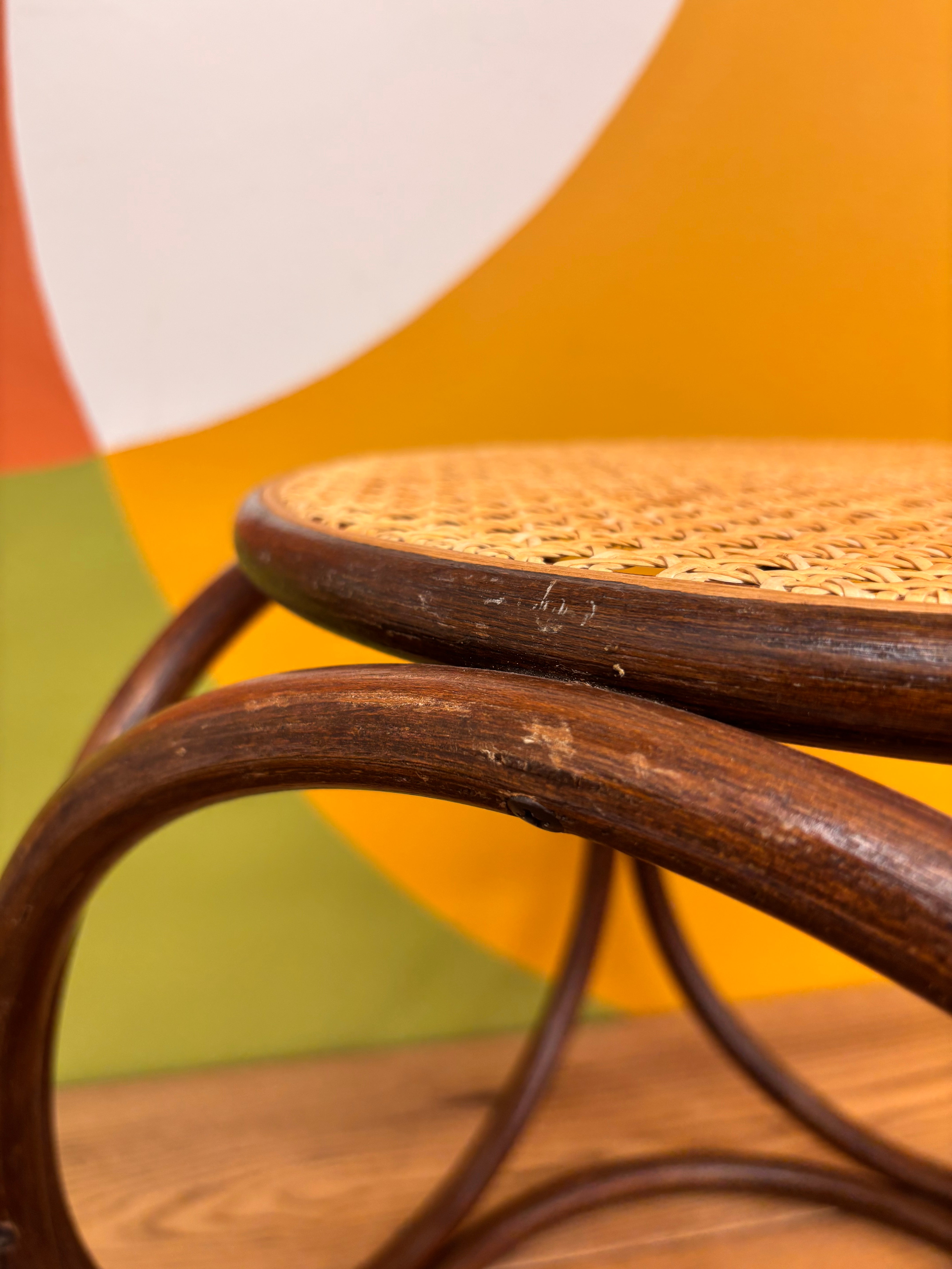 Thonet Style Bentwood Cane Stool