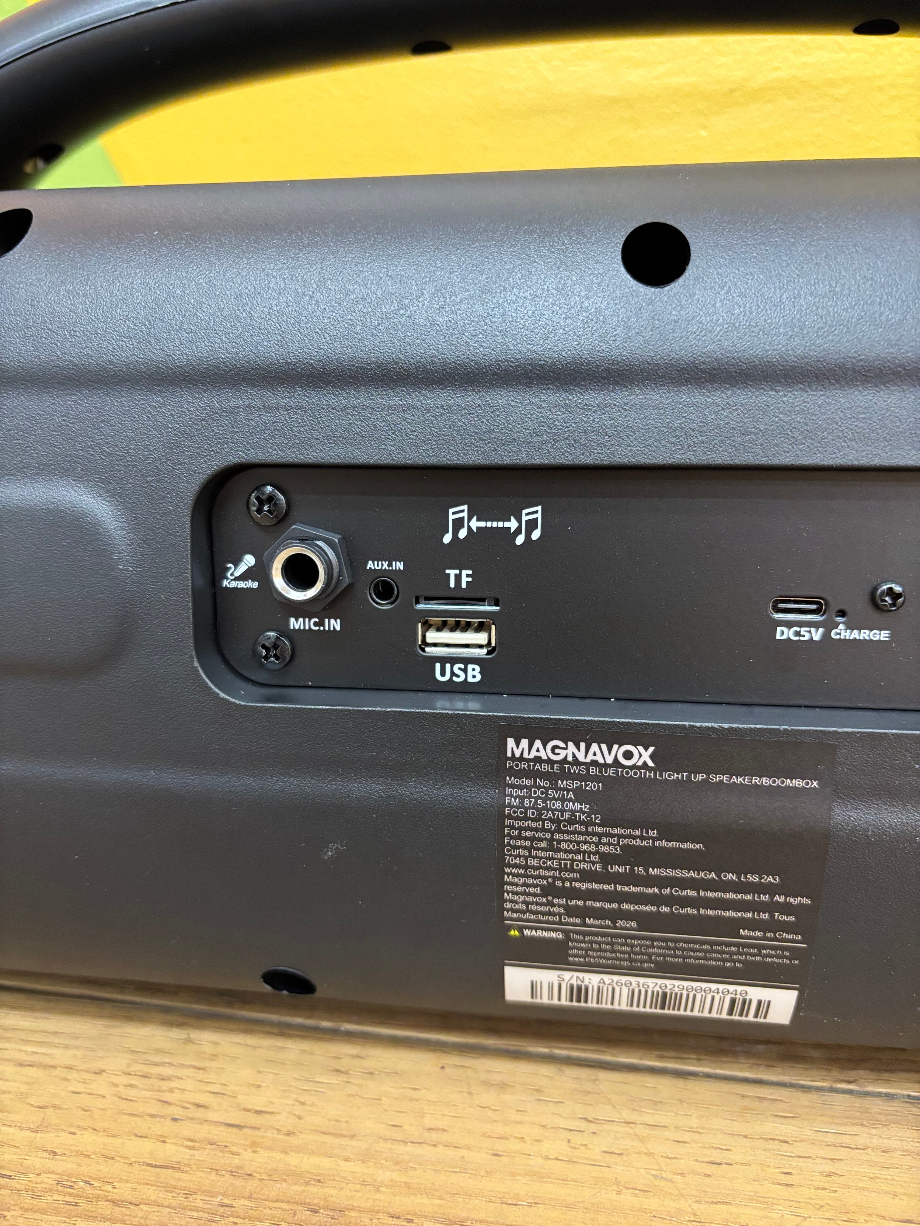 Magnavox Portable Bluetooth Boombox
