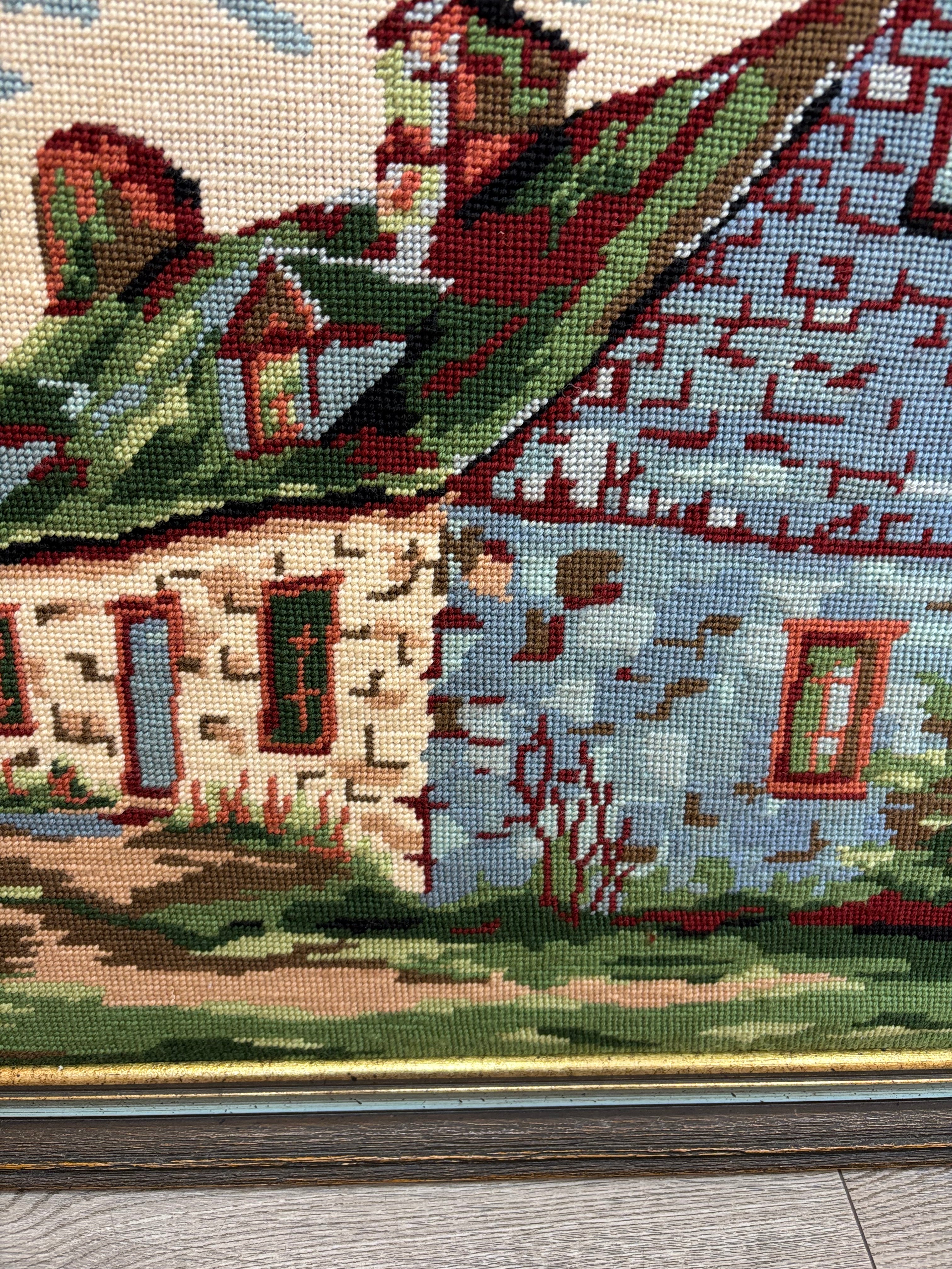 Framed Cottage Cross Stitch