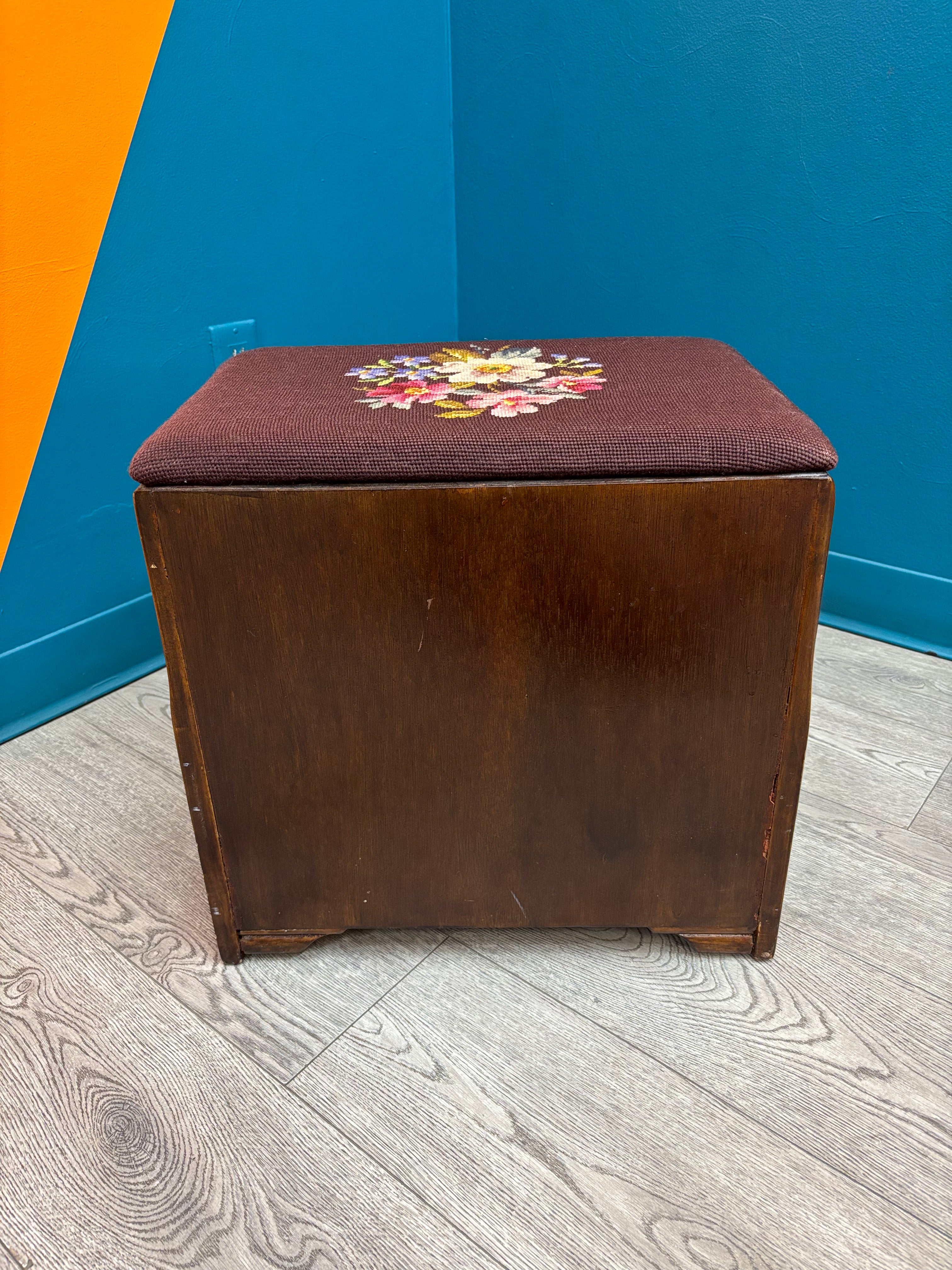 Cross Stitch Stool with Drawers