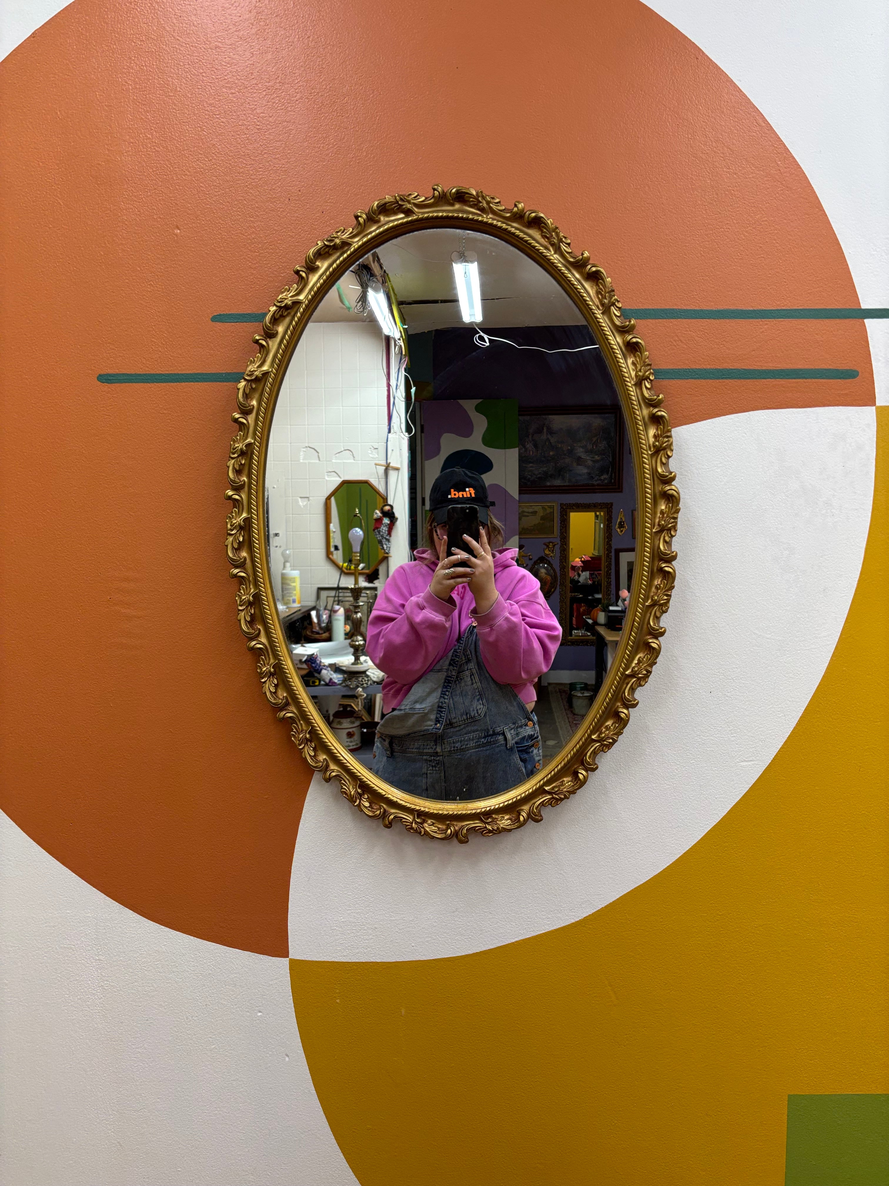 Oval Gold Framed Mirror