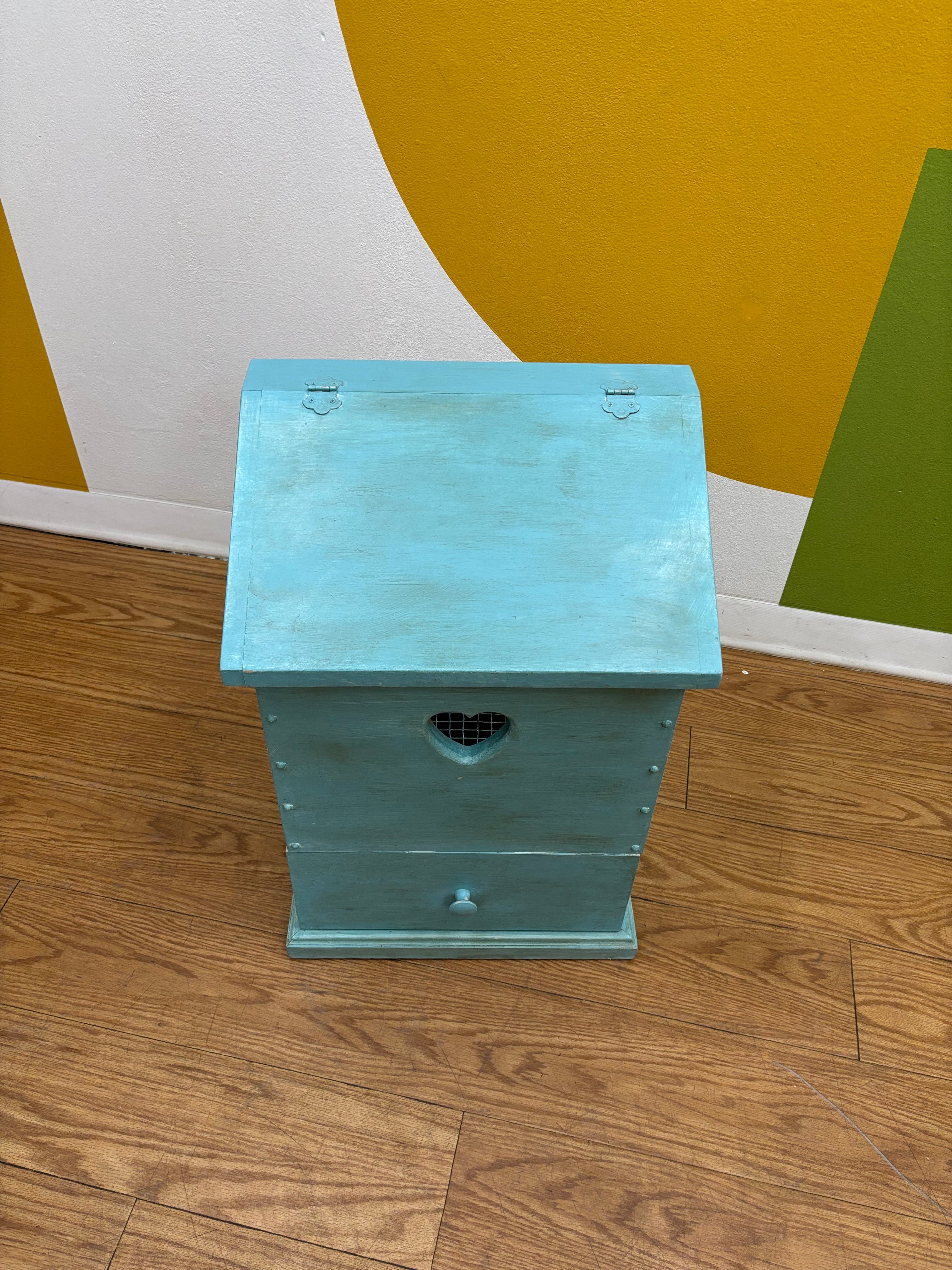 Blue Wooden Onion/Potato Storage