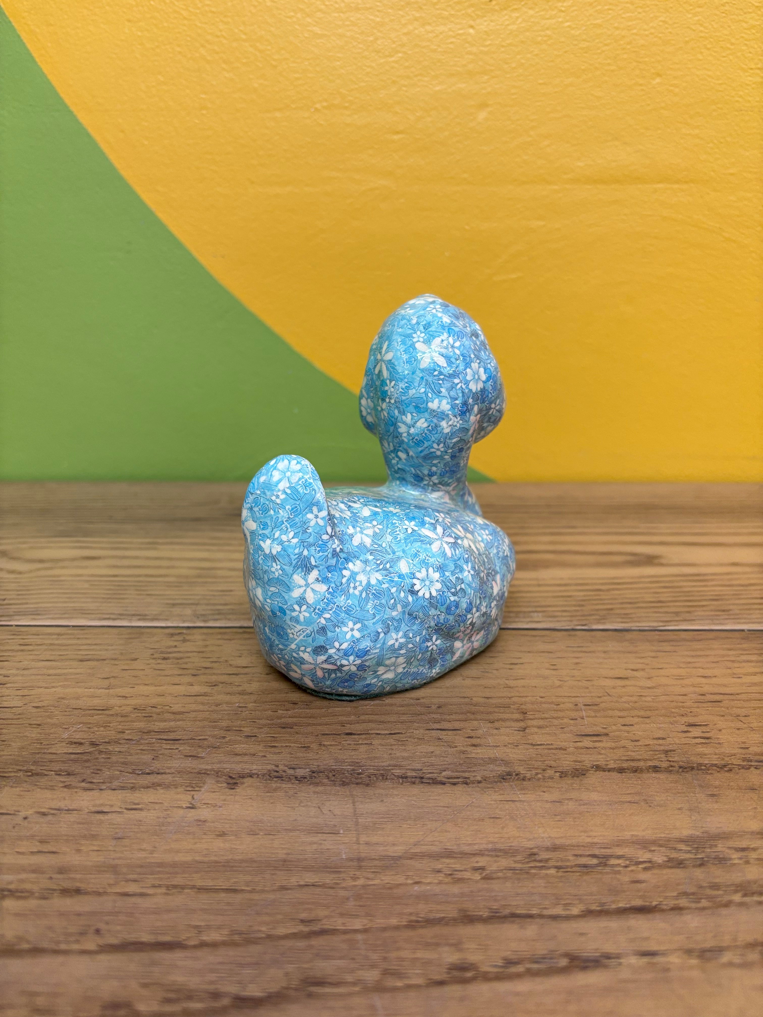 Floral Blue Duck