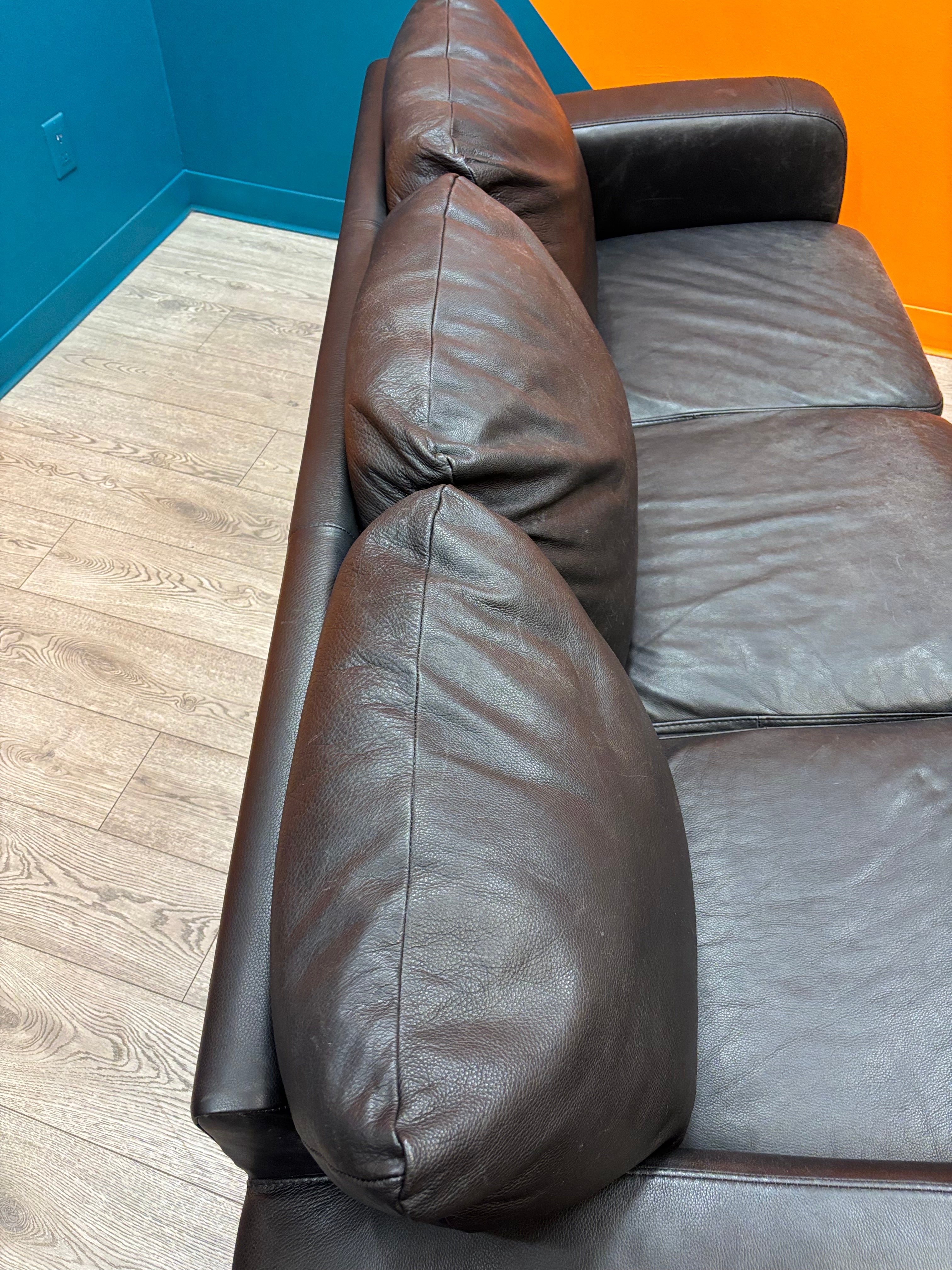 Black Leather Sofa (Natuzzi)