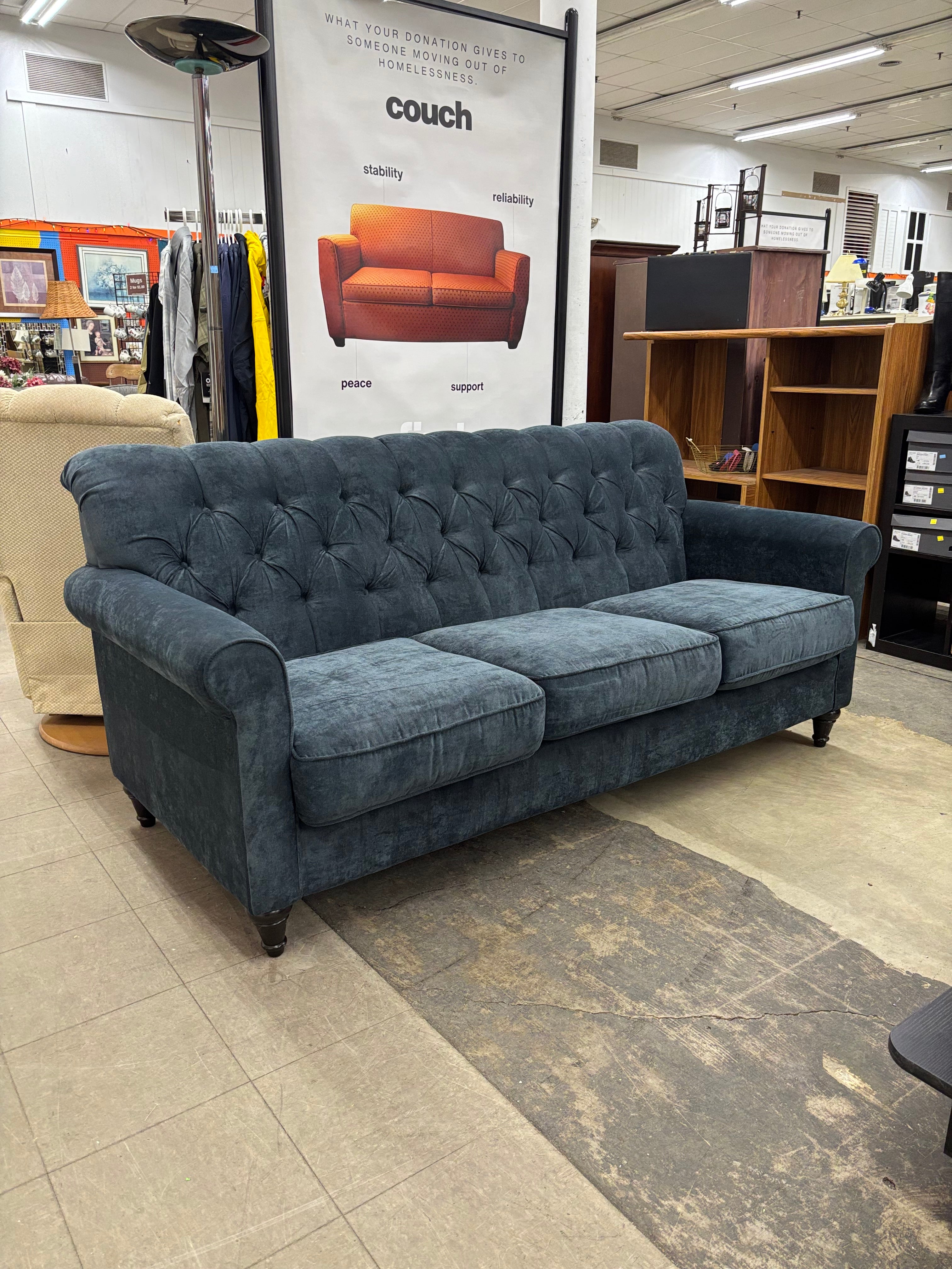 Blue Tufted Sofa (2 available)
