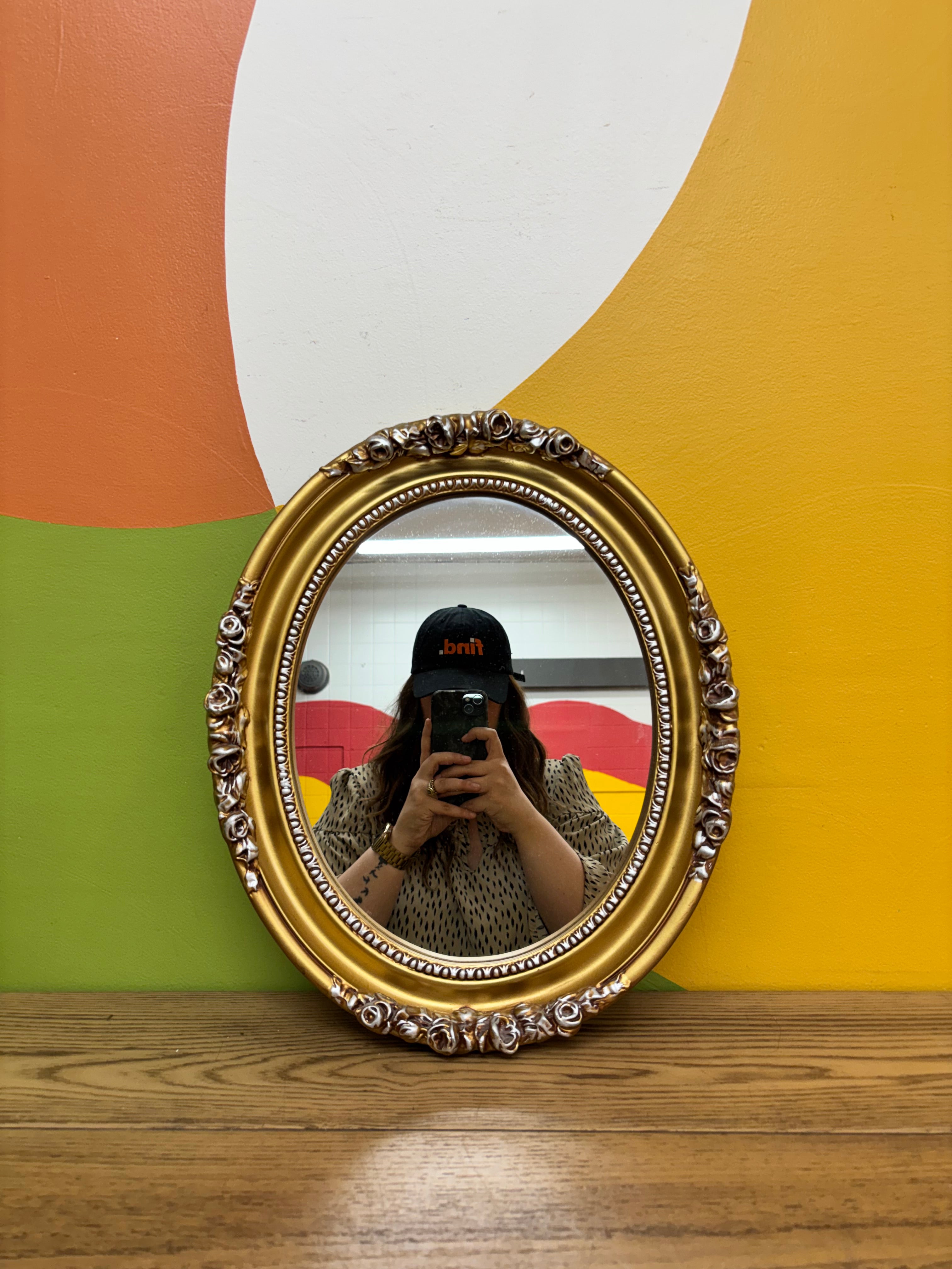 Oval Ornate Gold Mirror