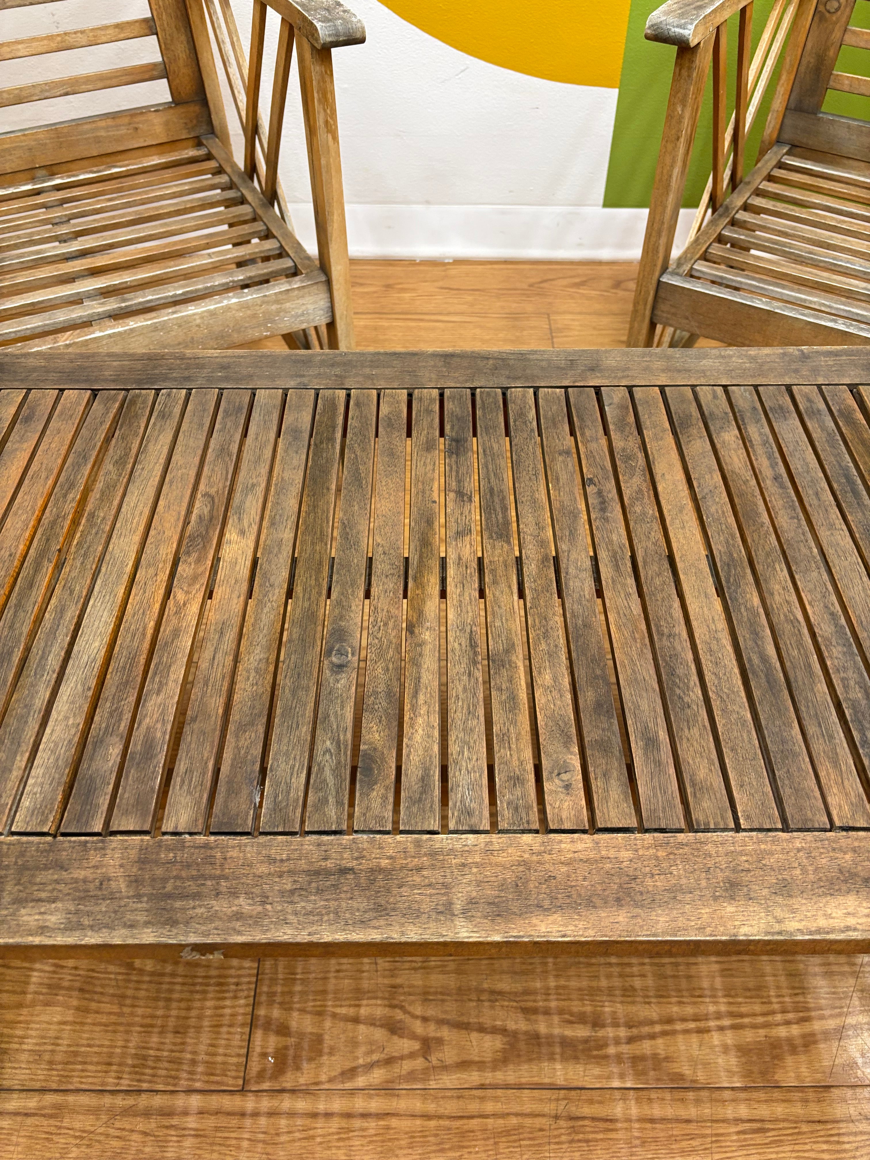 Safavieh Wood Patio Chairs & Coffee Table