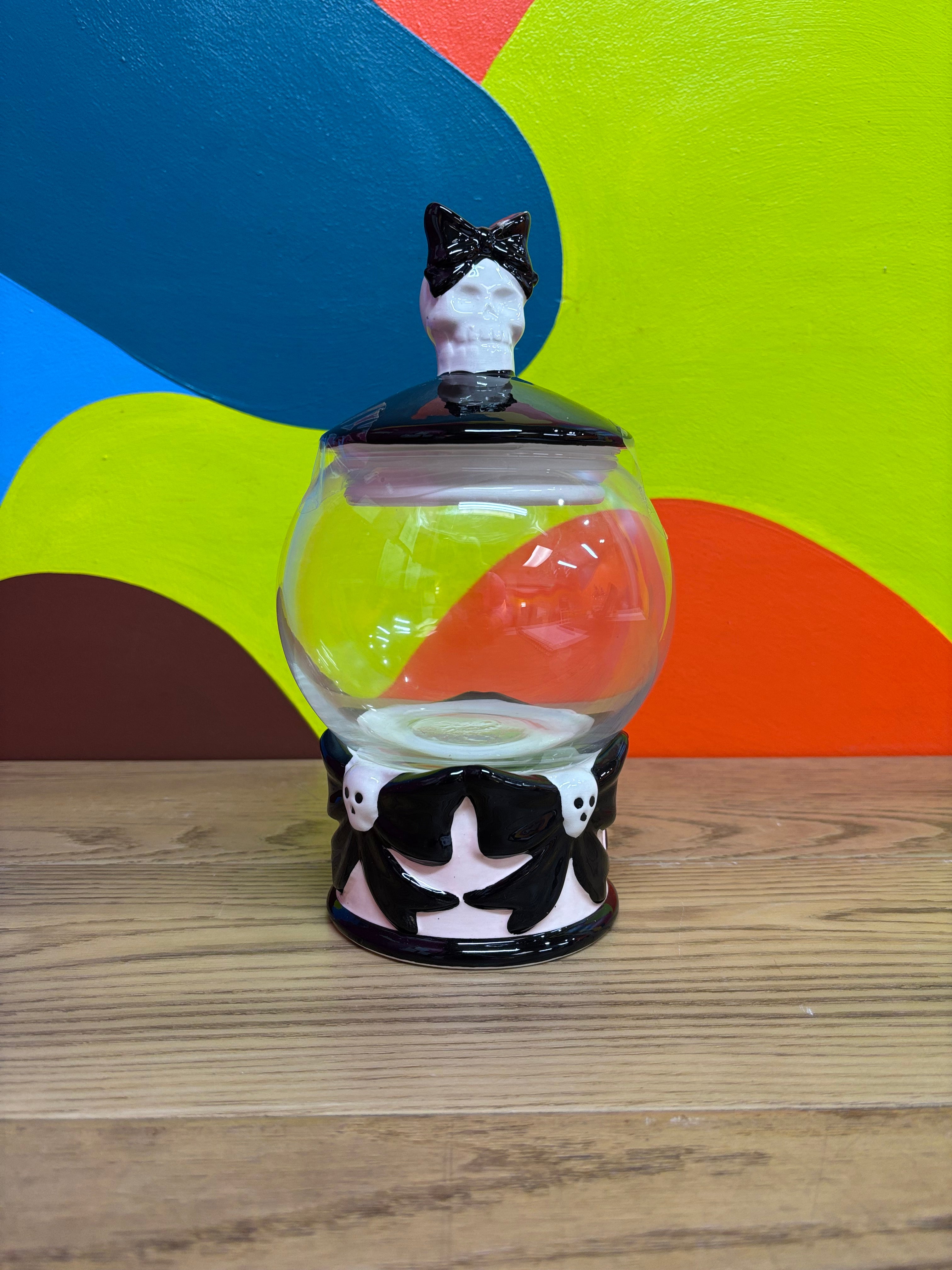 White & Pink Skull Jar (3 available)