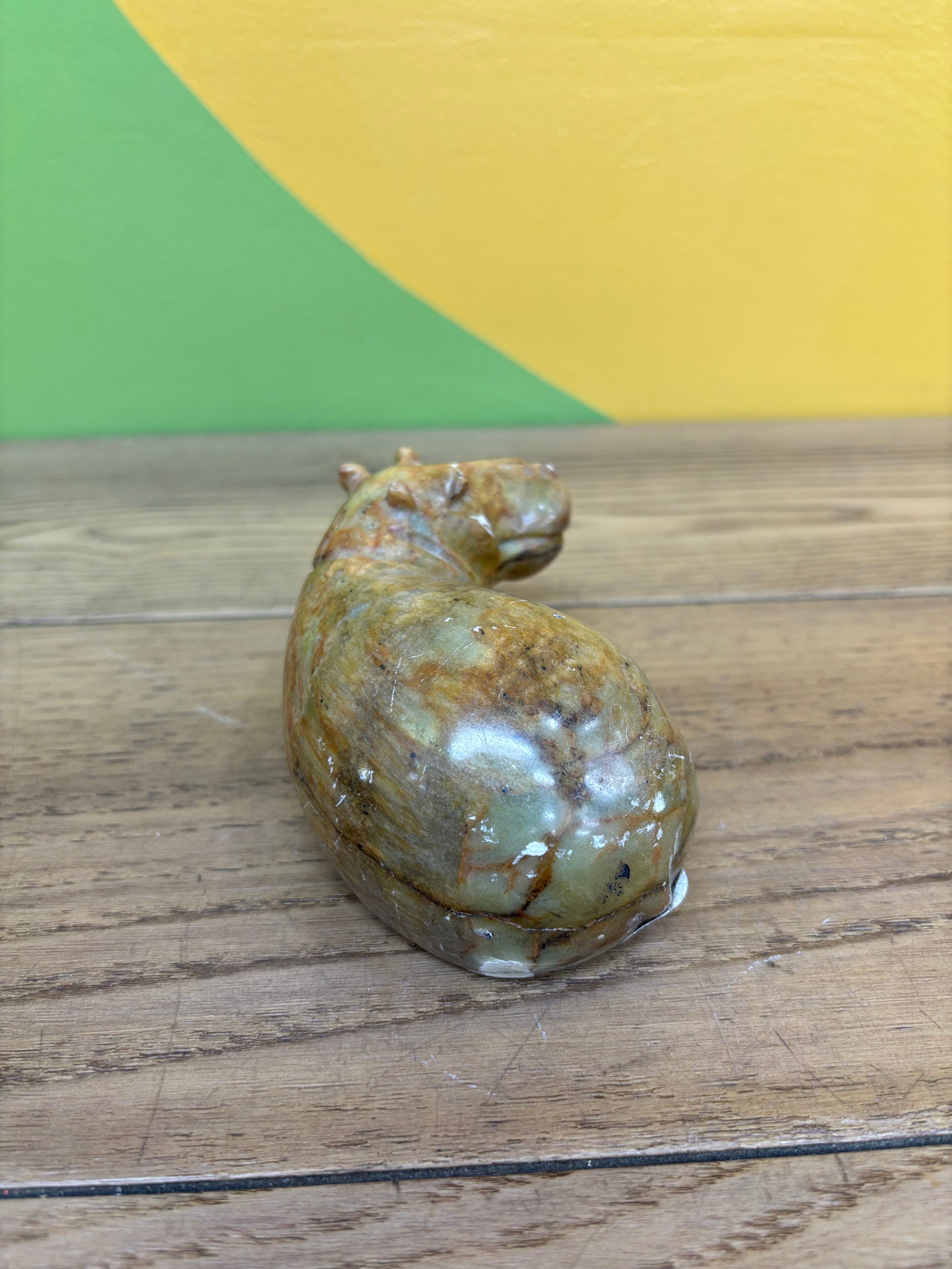 Stone Hippo Figurine