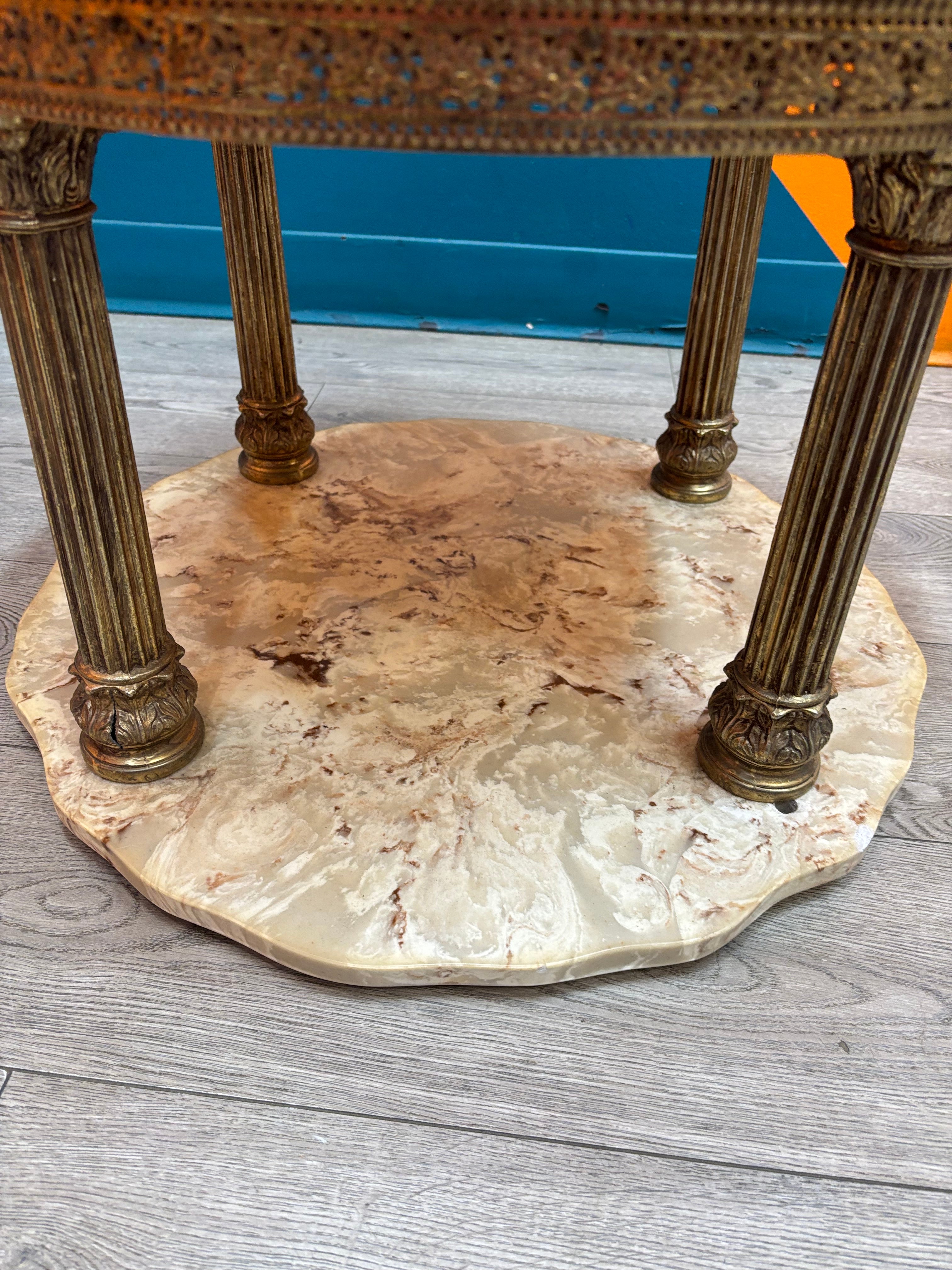 Brass and Marble Side Table