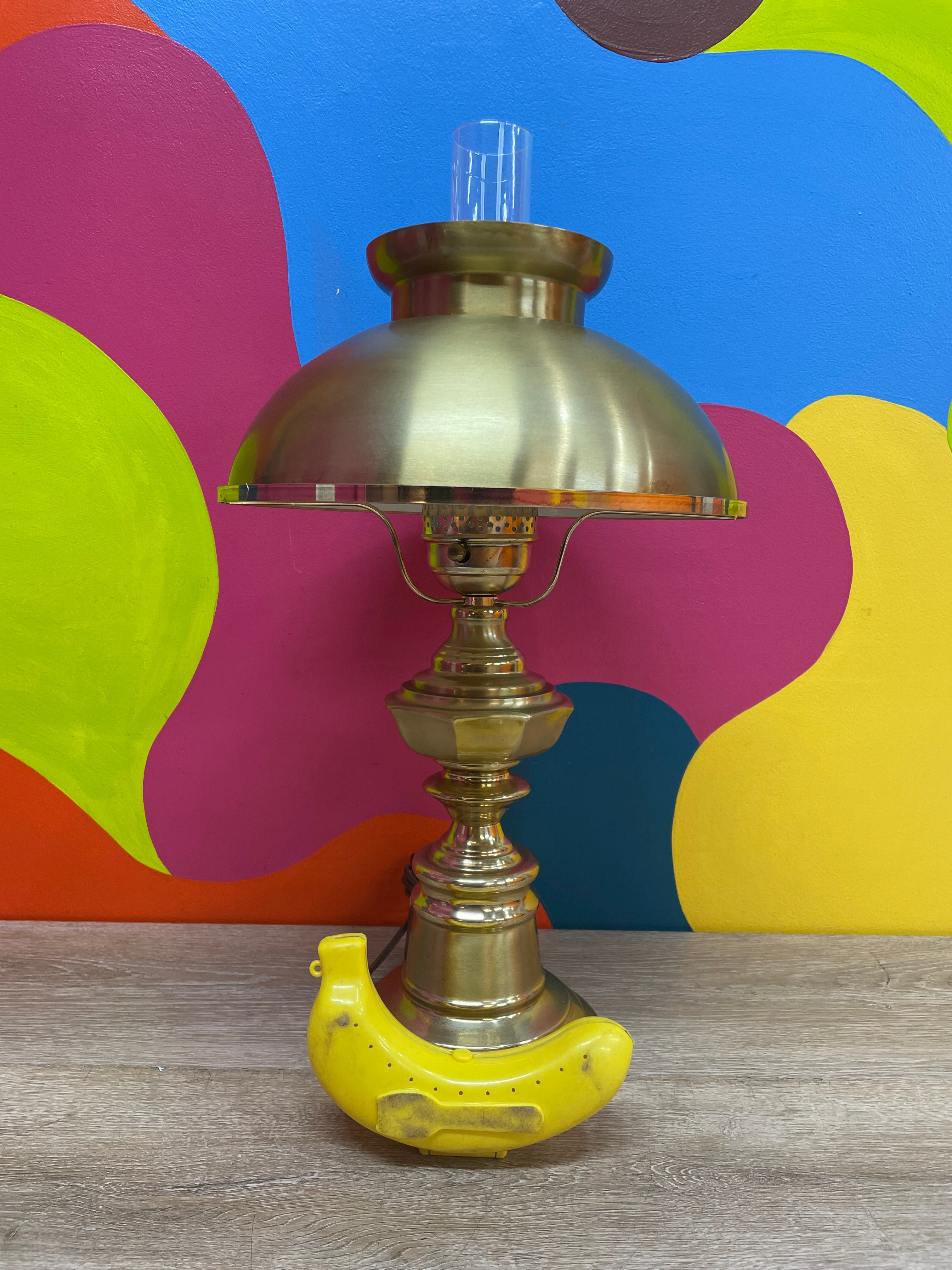 Gold Metal Hurricane Lamp