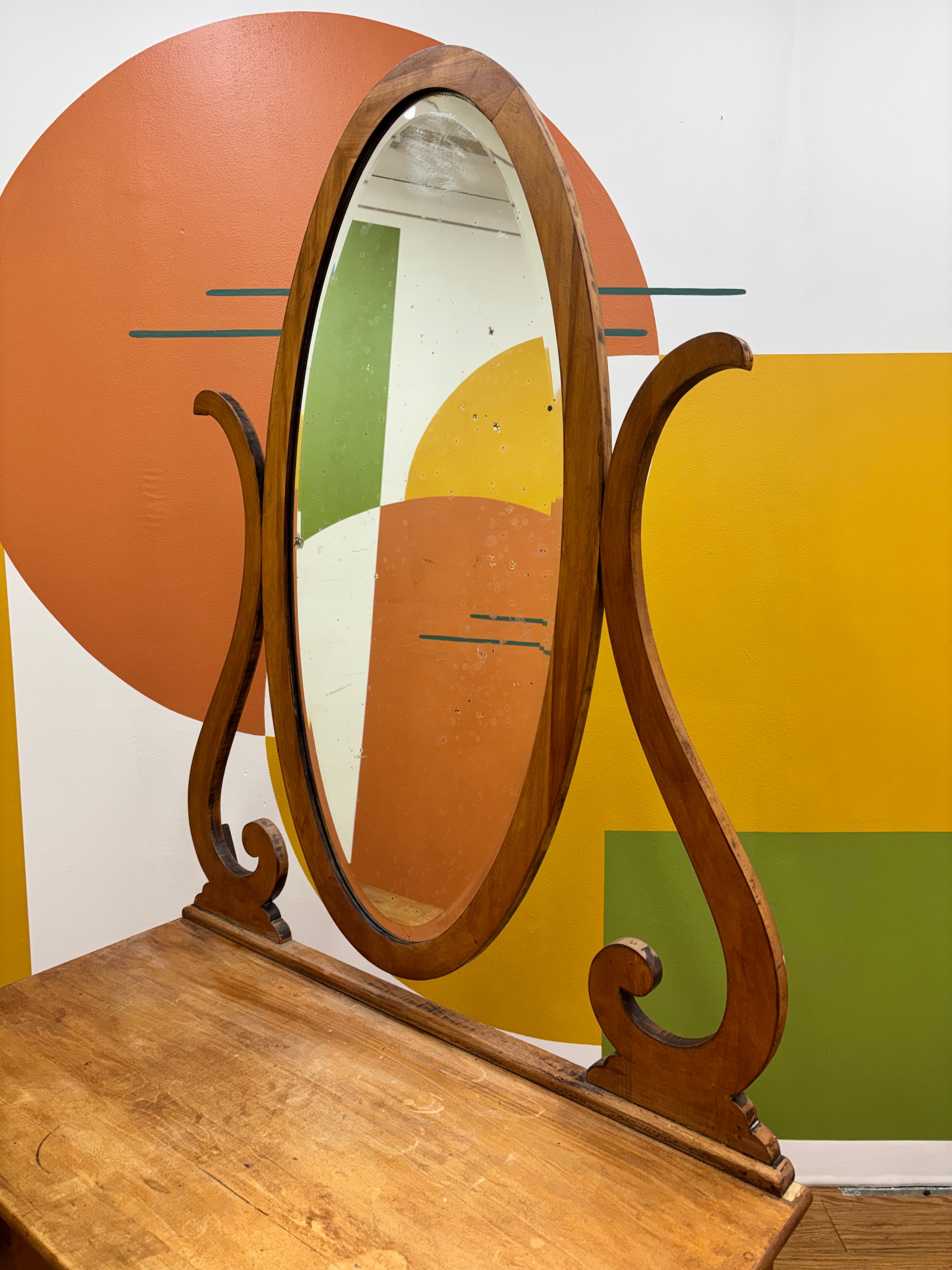 Wood Dresser with Mirror