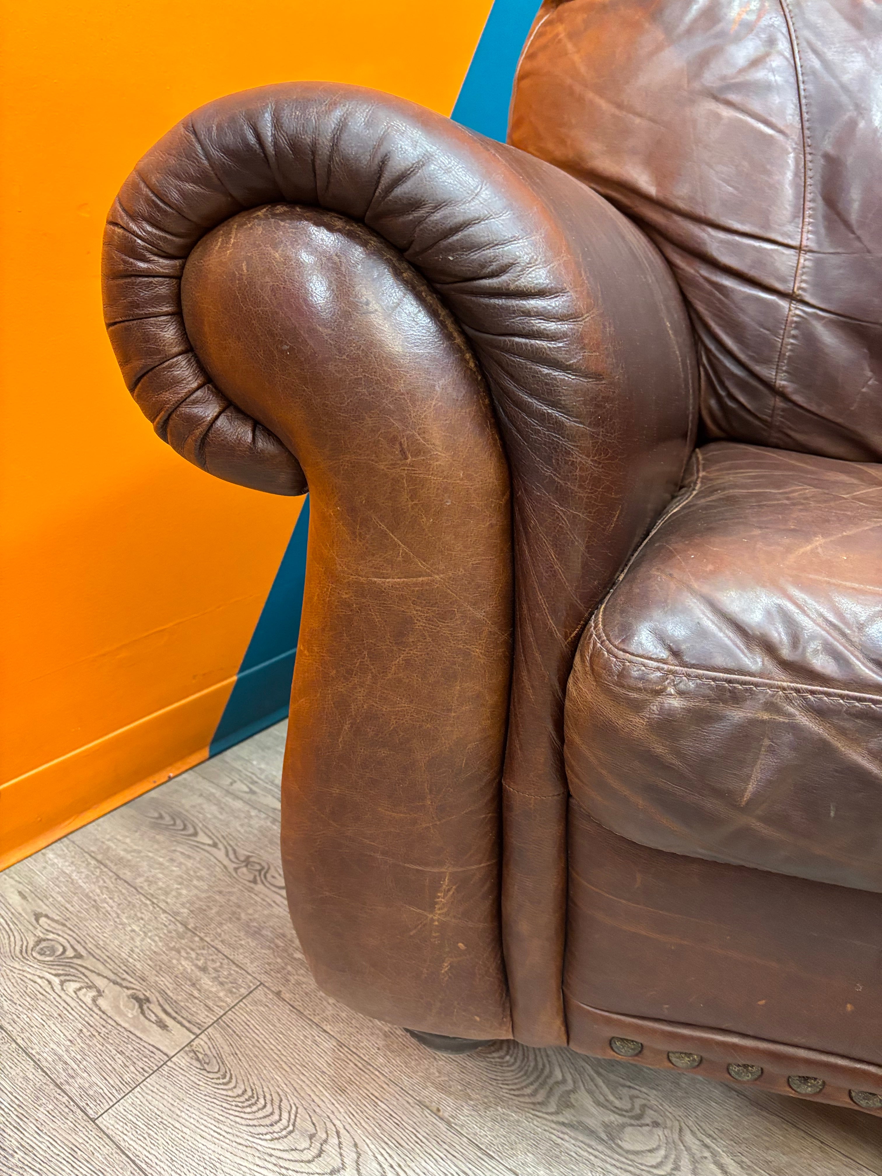 Italsofa Brown Leather Chair