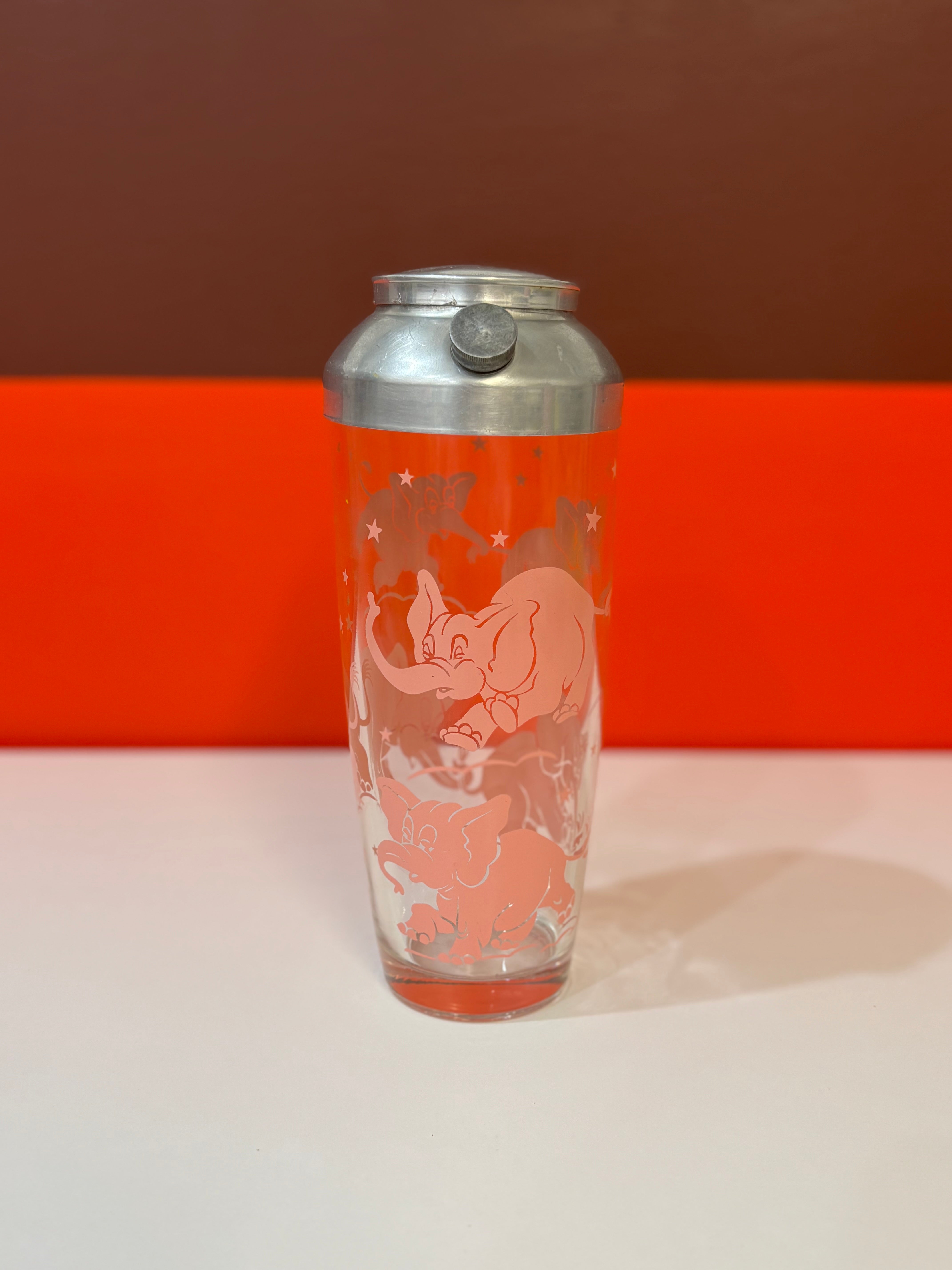 Hazel Atlas Pink Elephant Cocktail Shaker
