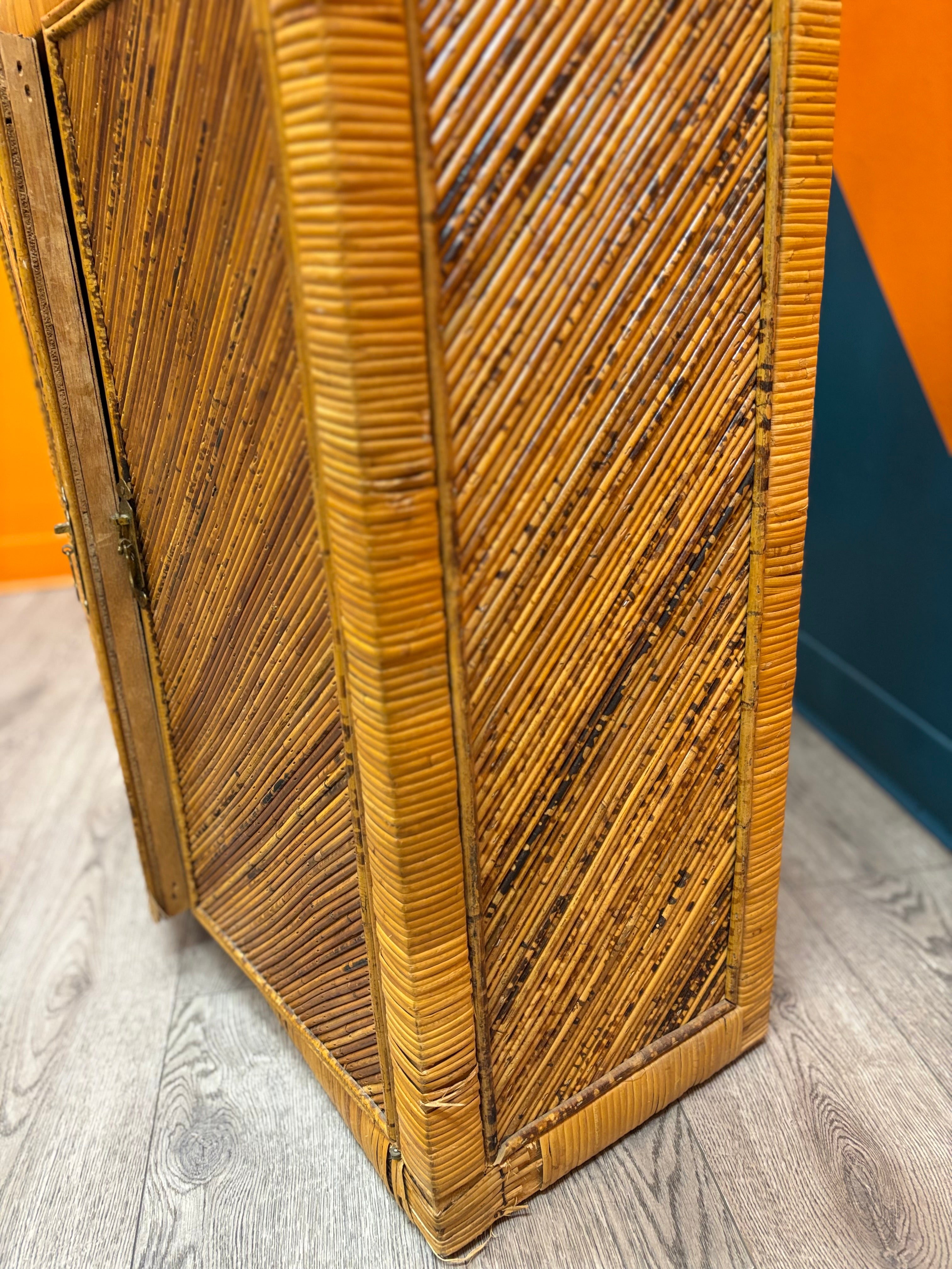 Tall Rattan Shelf
