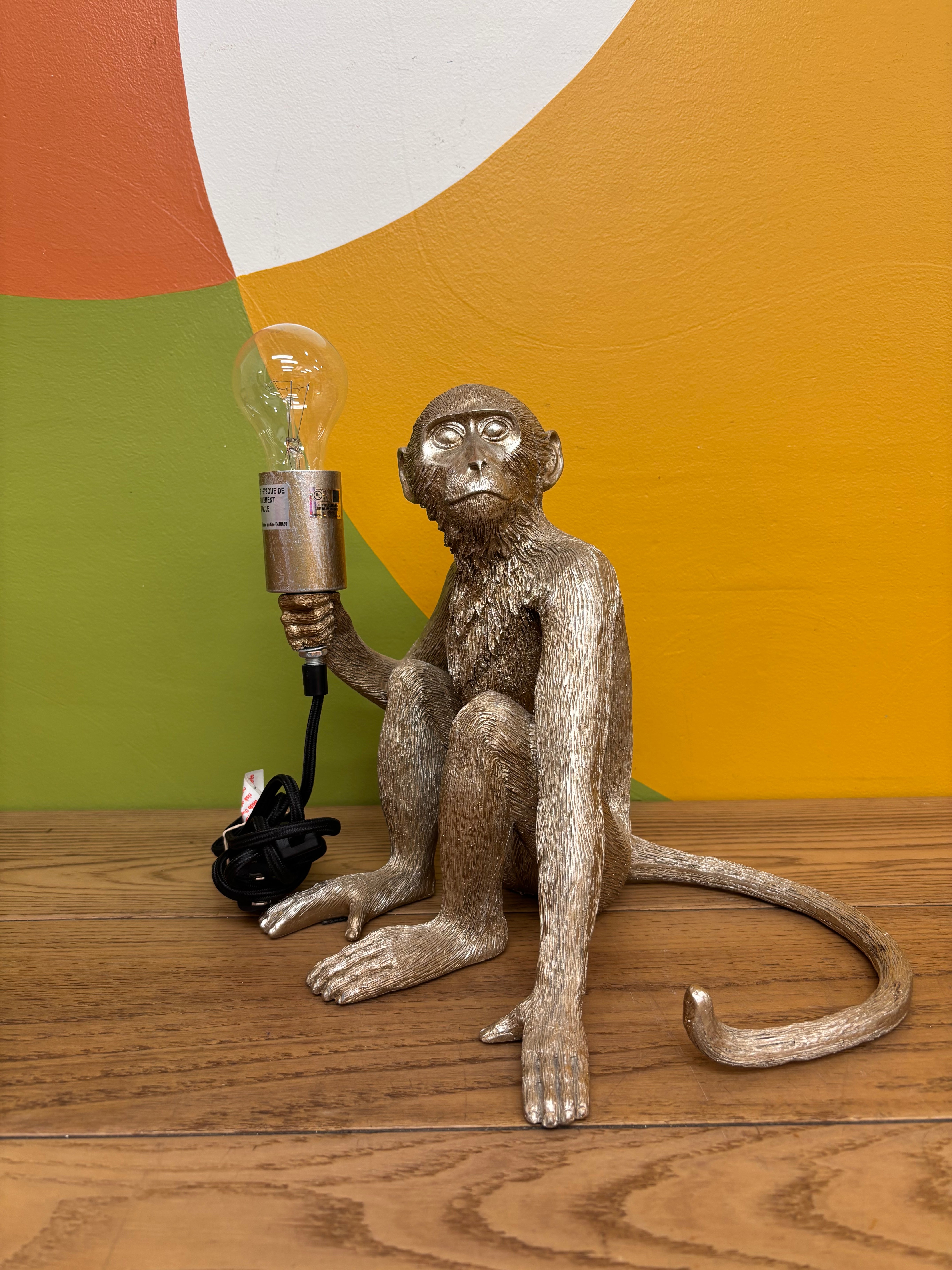 Silver Monkey Lamp