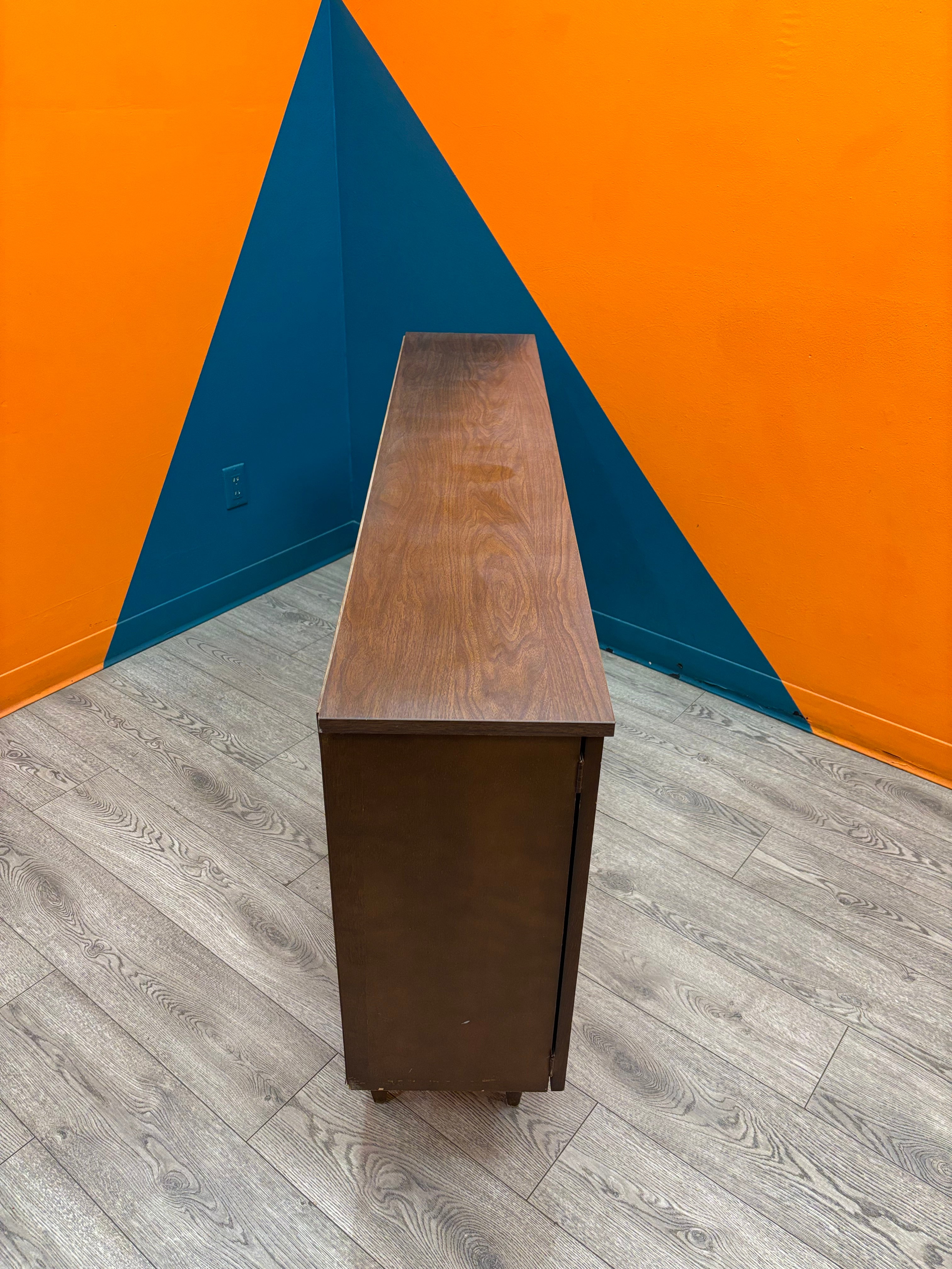 Wood Cabinet with Glass Doors