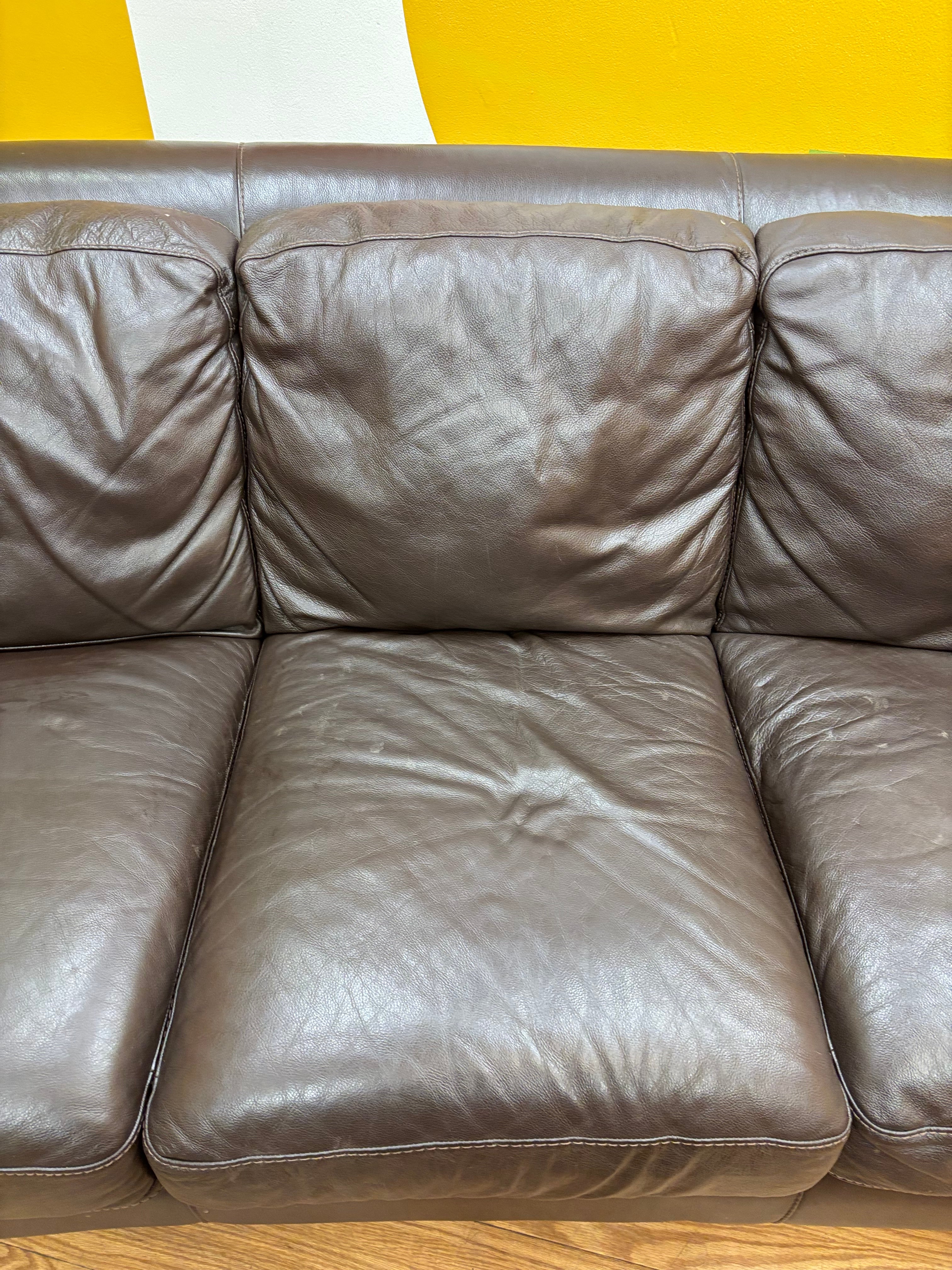 Brown Natuzzi Leather Sofa
