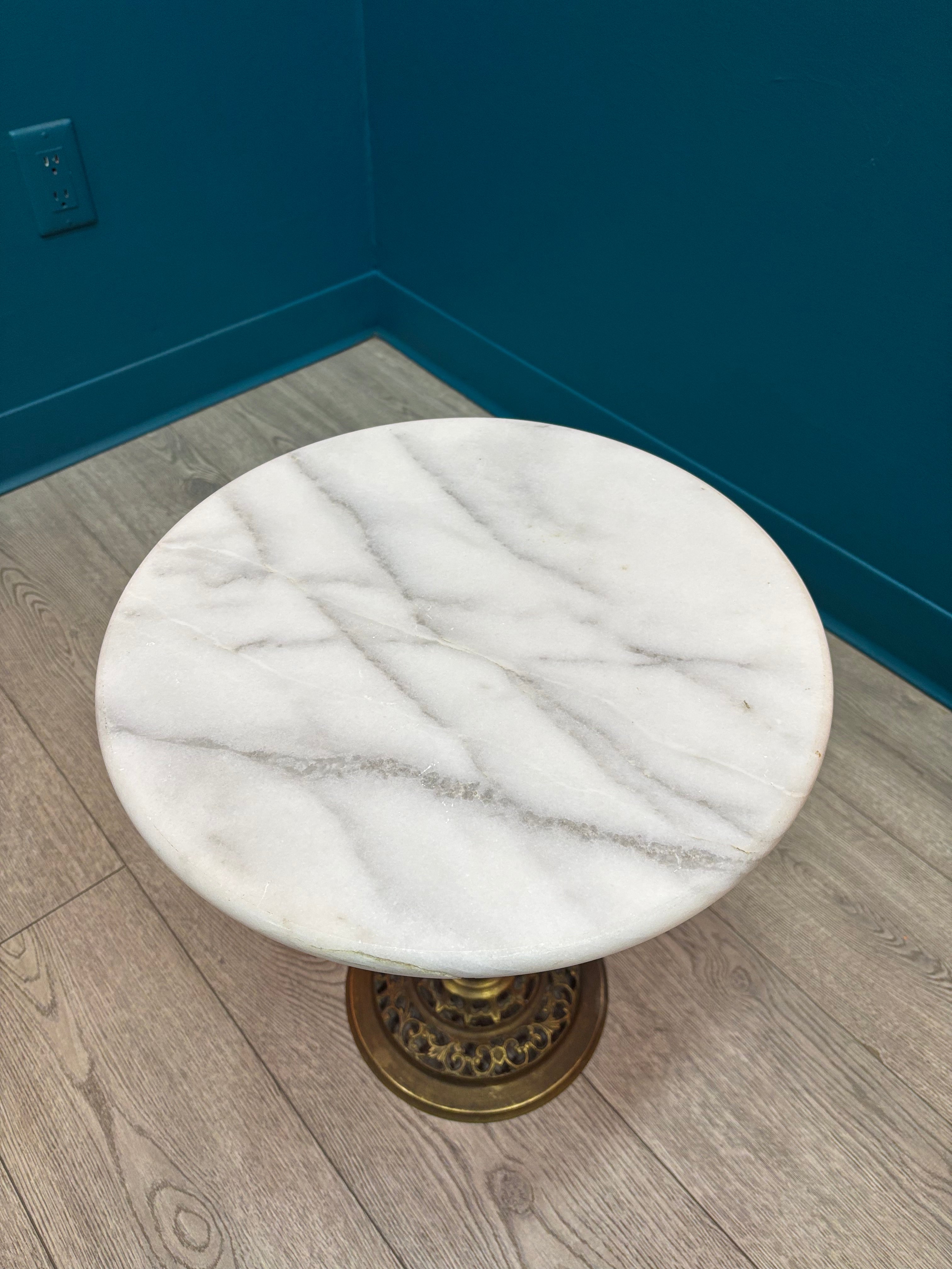 Brass and Marble Side Table #2