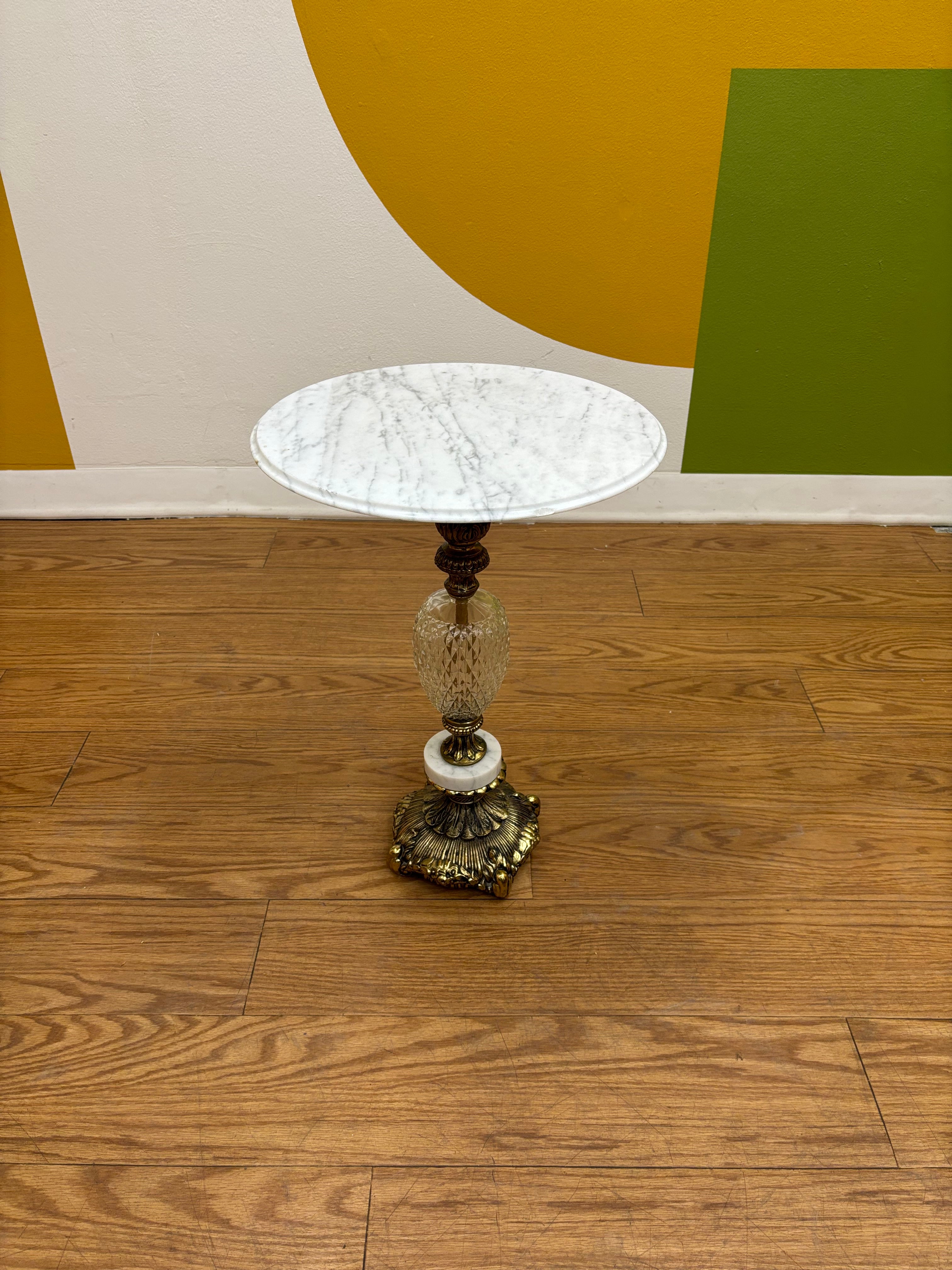 White Marble Side Table