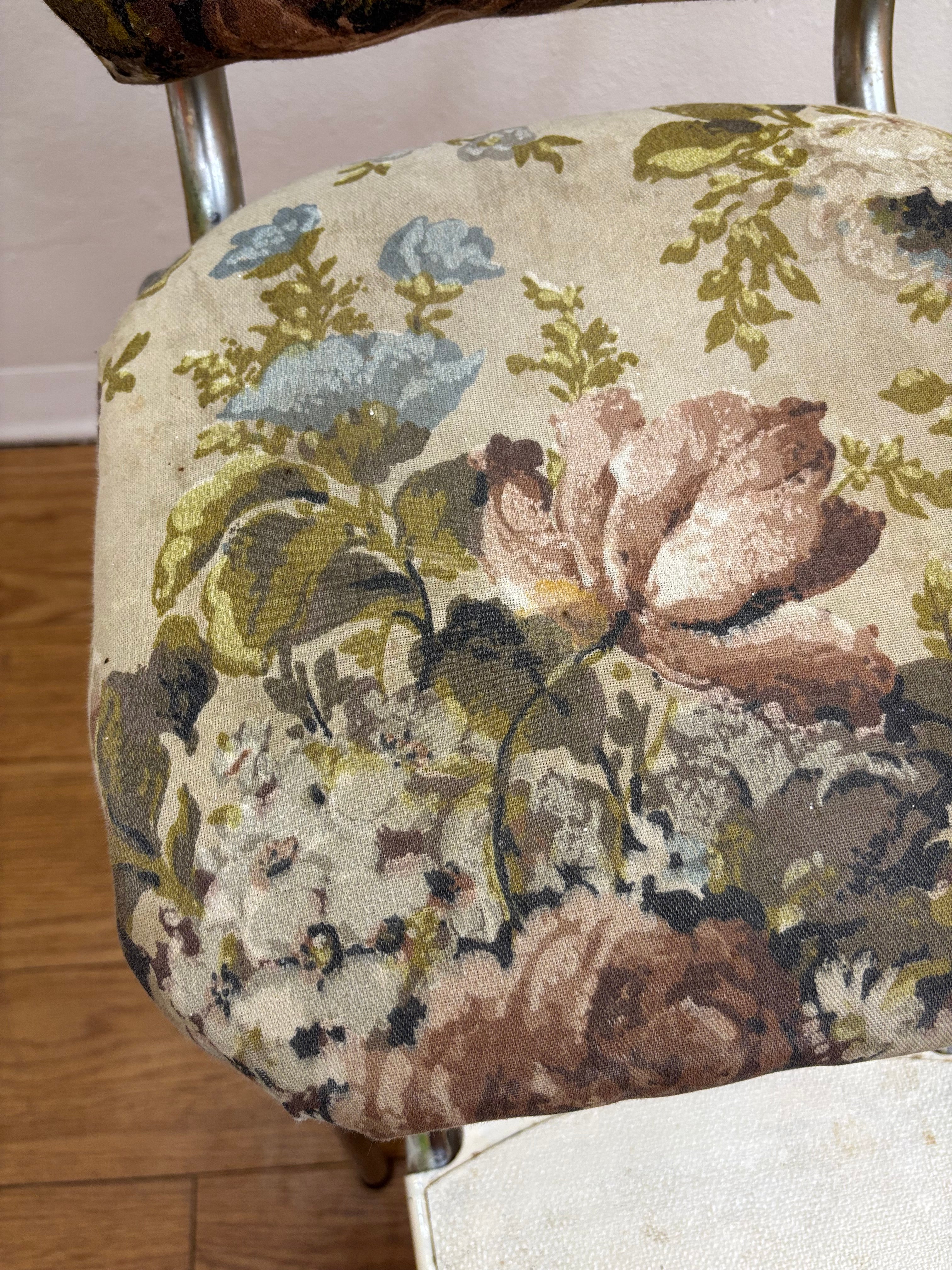 Floral Folding Step Stool Chair