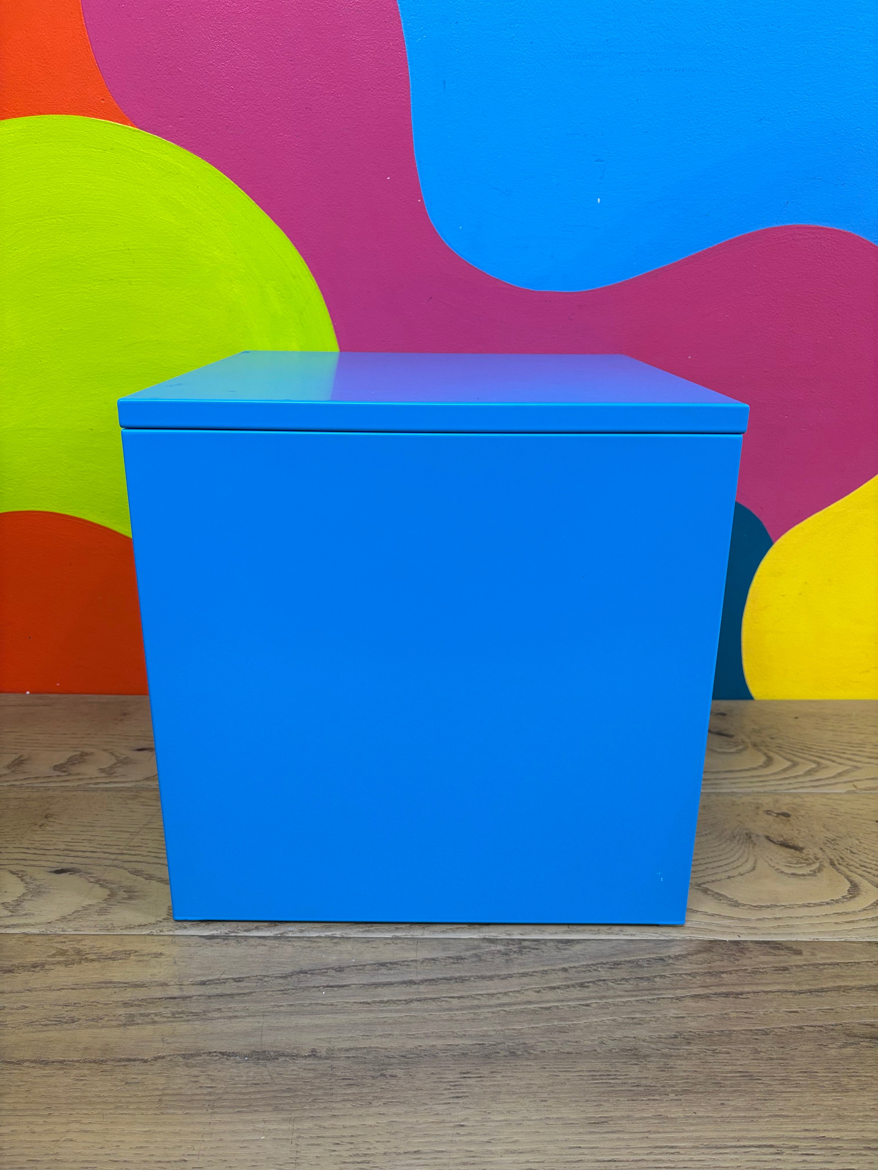 Blue Metal Wall Hanging Cabinet (2 available)