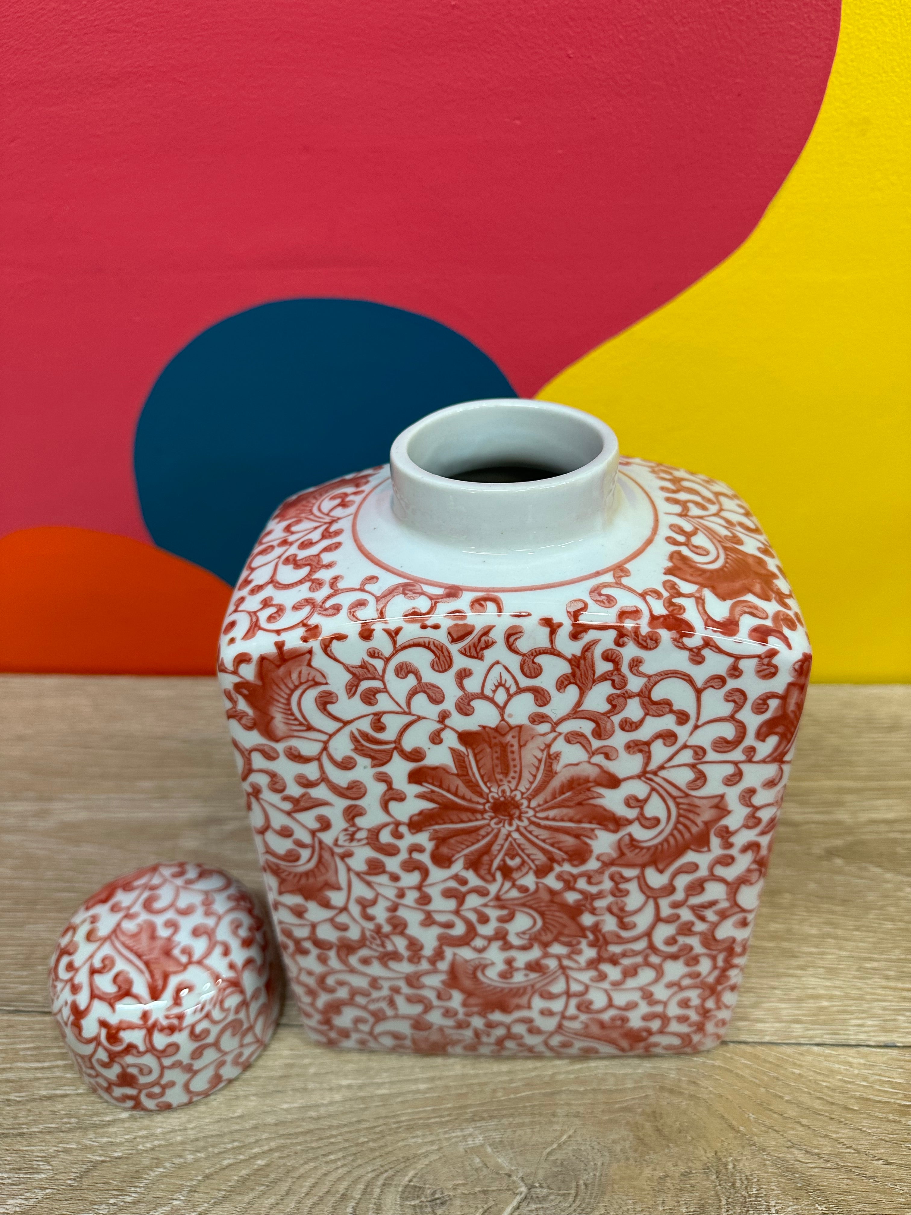 Red Ceramic Canister #2