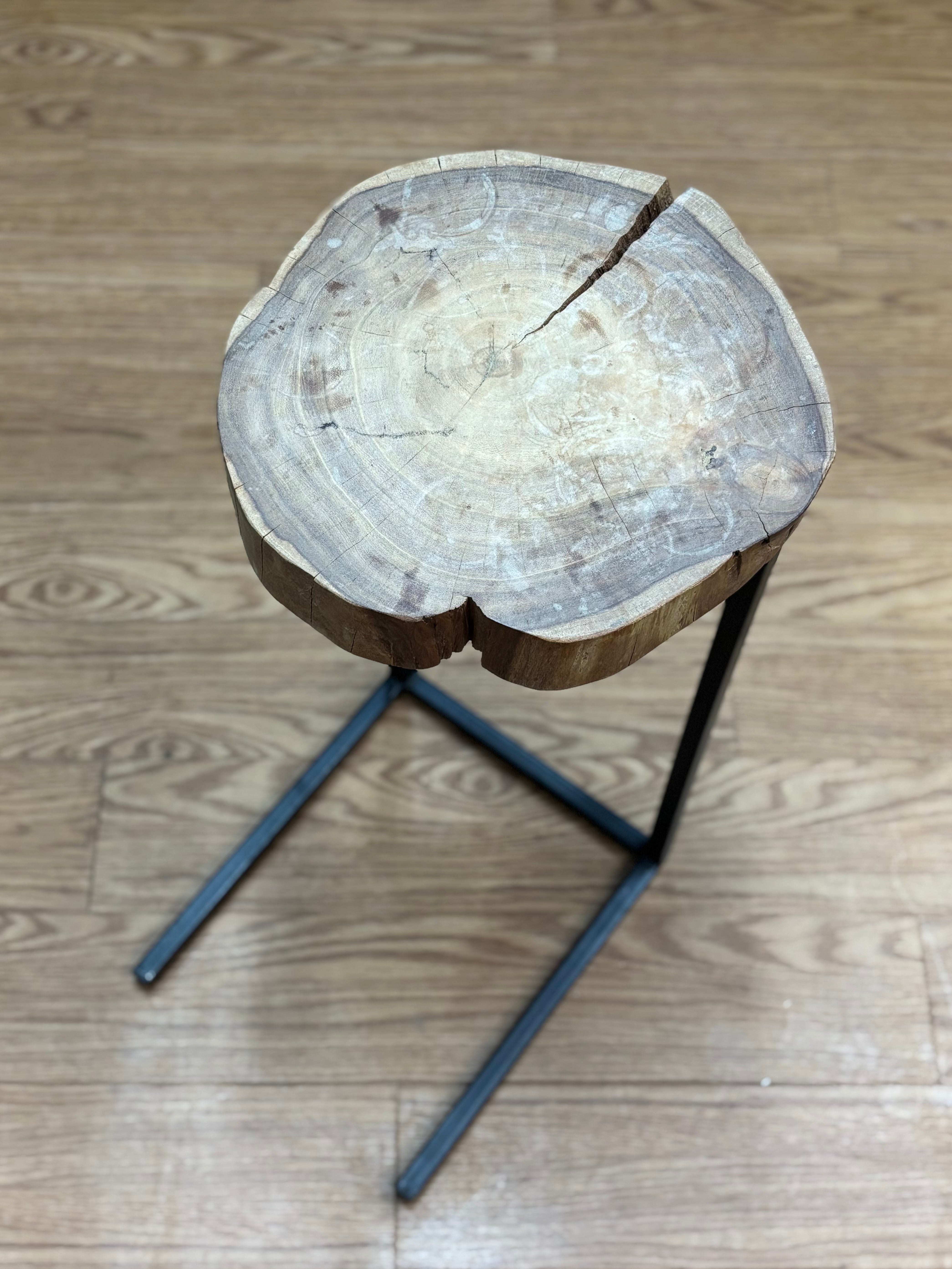 Wooden Live-Edge Sofa Table