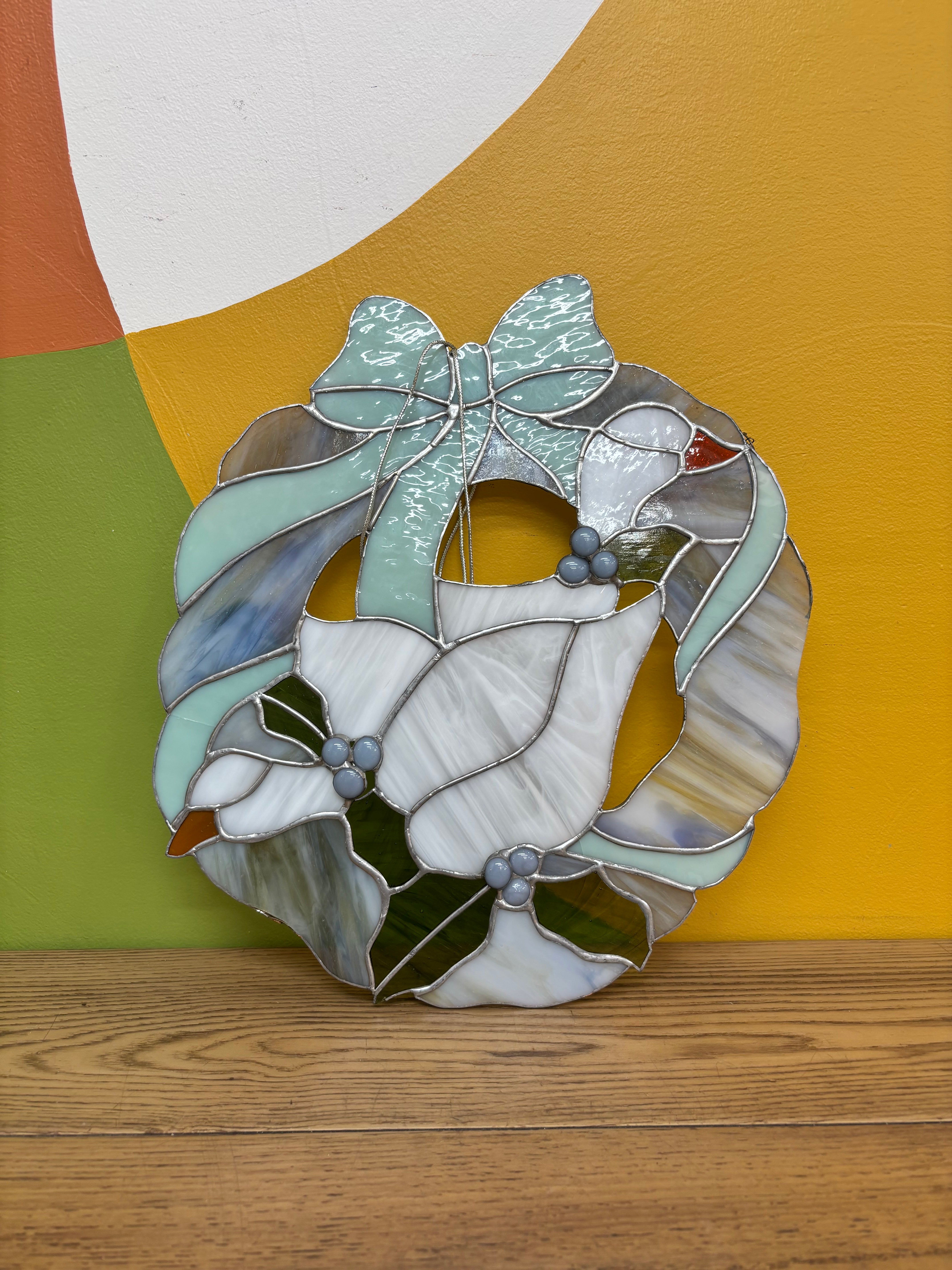 Stained Glass Wreath Suncatcher
