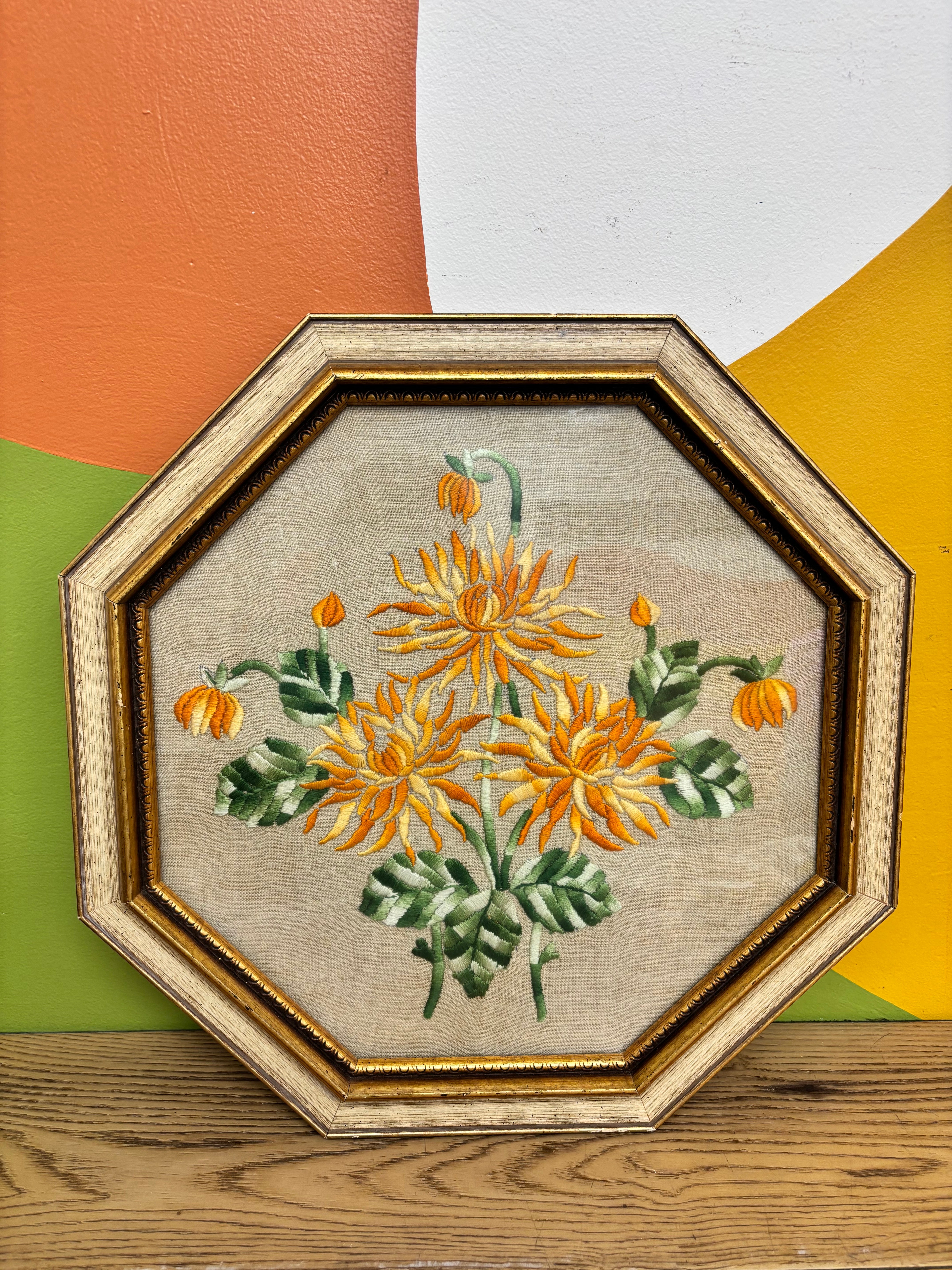 Framed Floral Embroidery