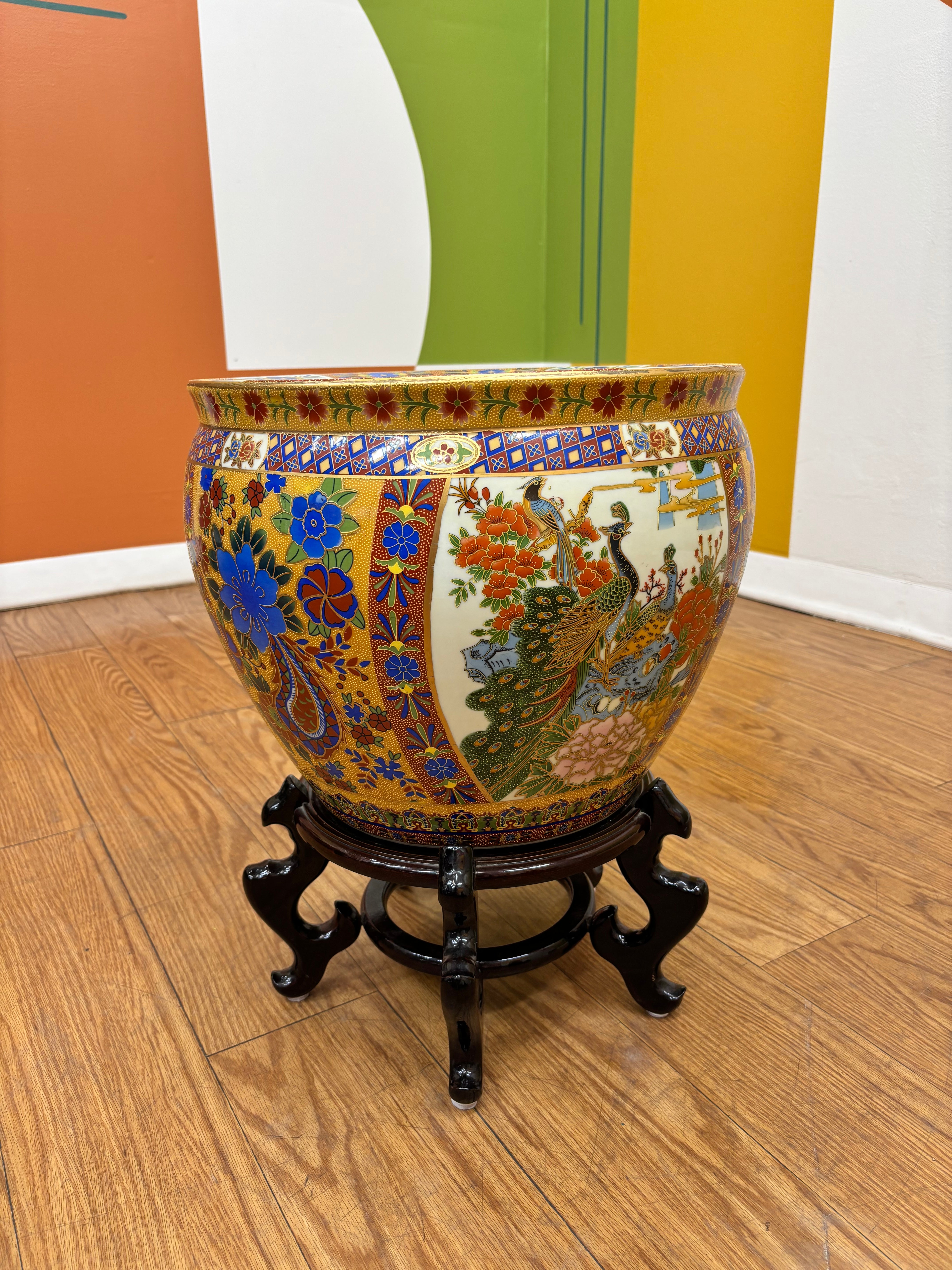 Large Fishbowl Planter on Stand (2)