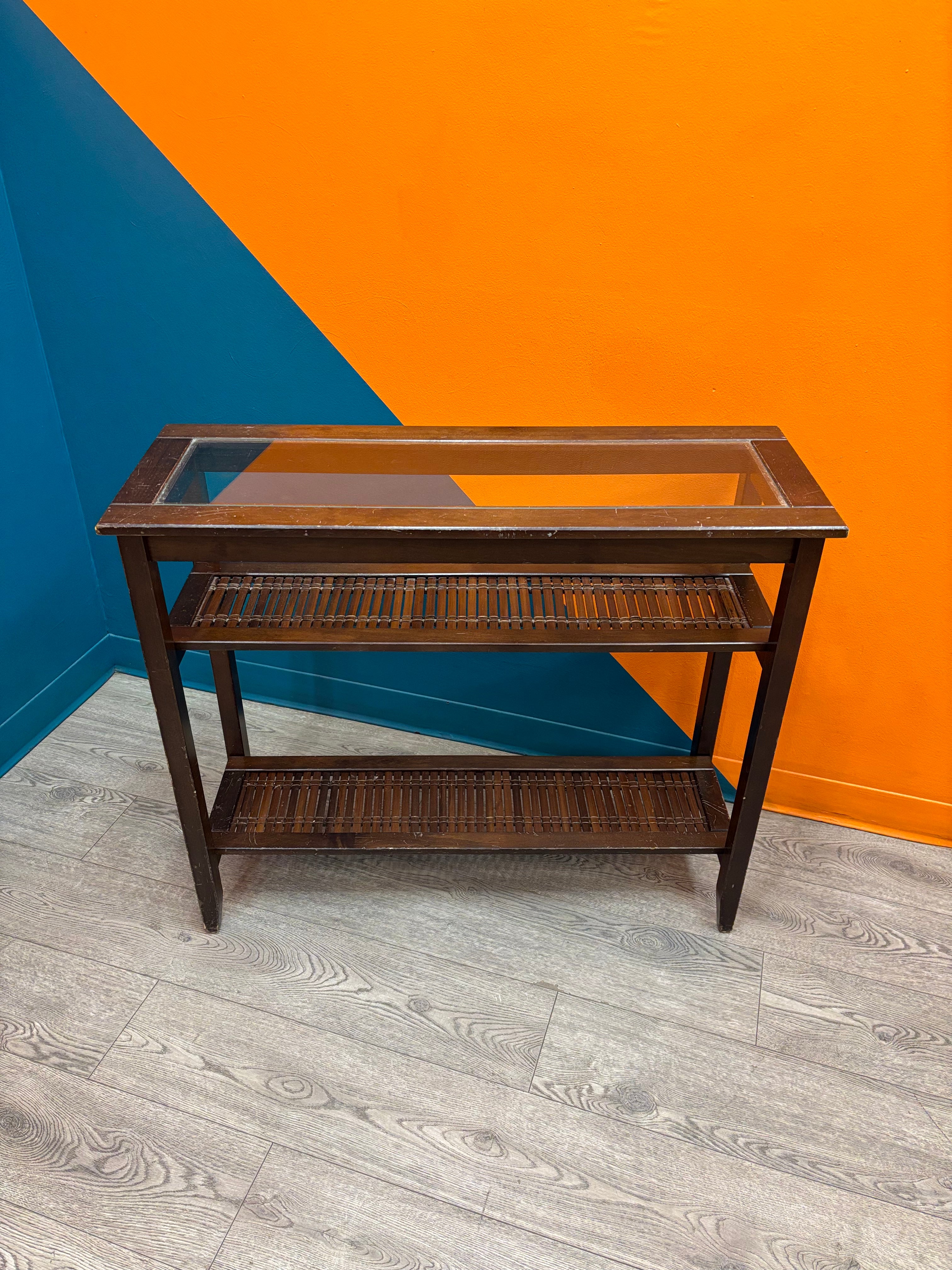 Wood & Glass Console Table