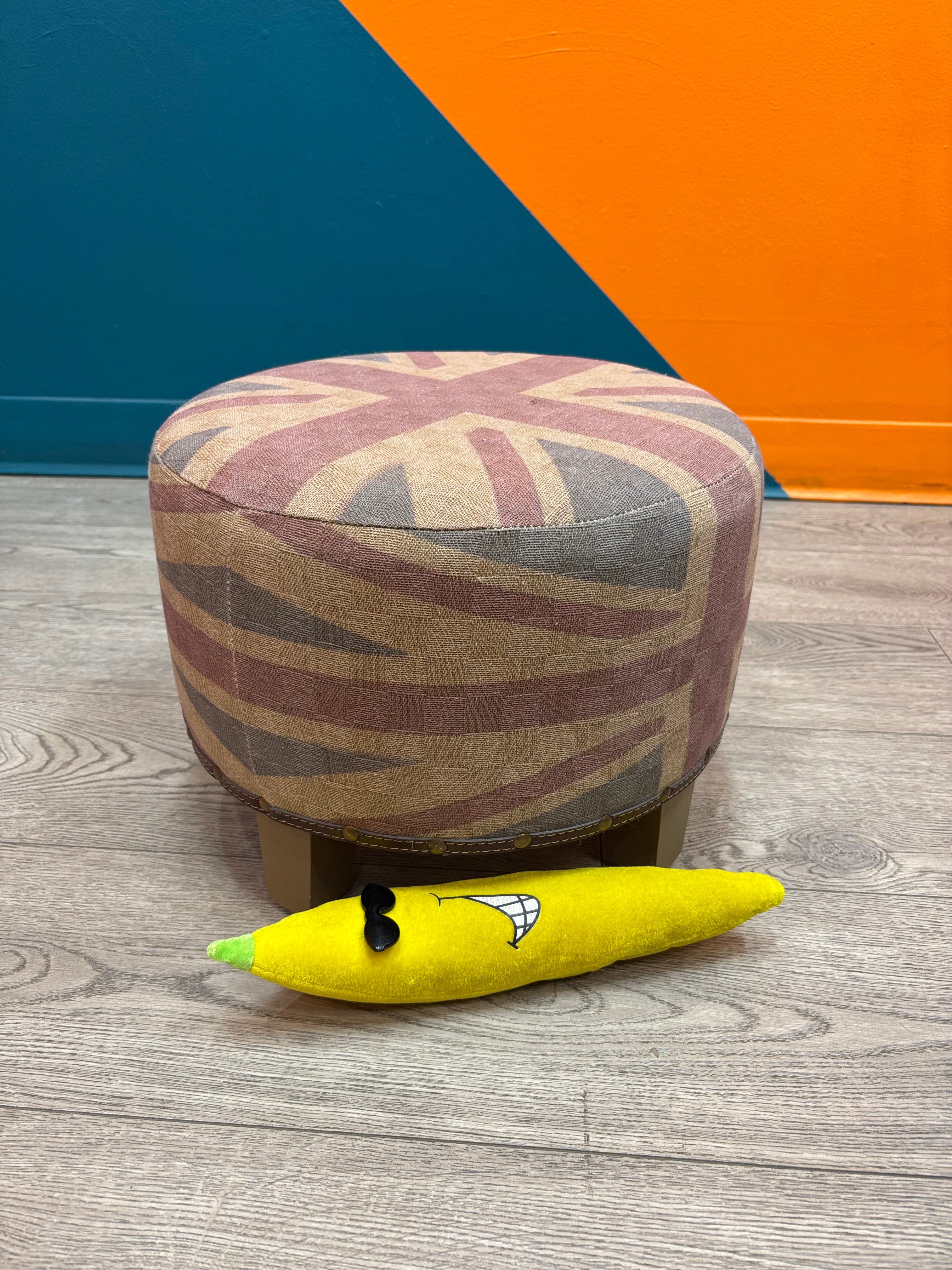 Round Union Jack Stool
