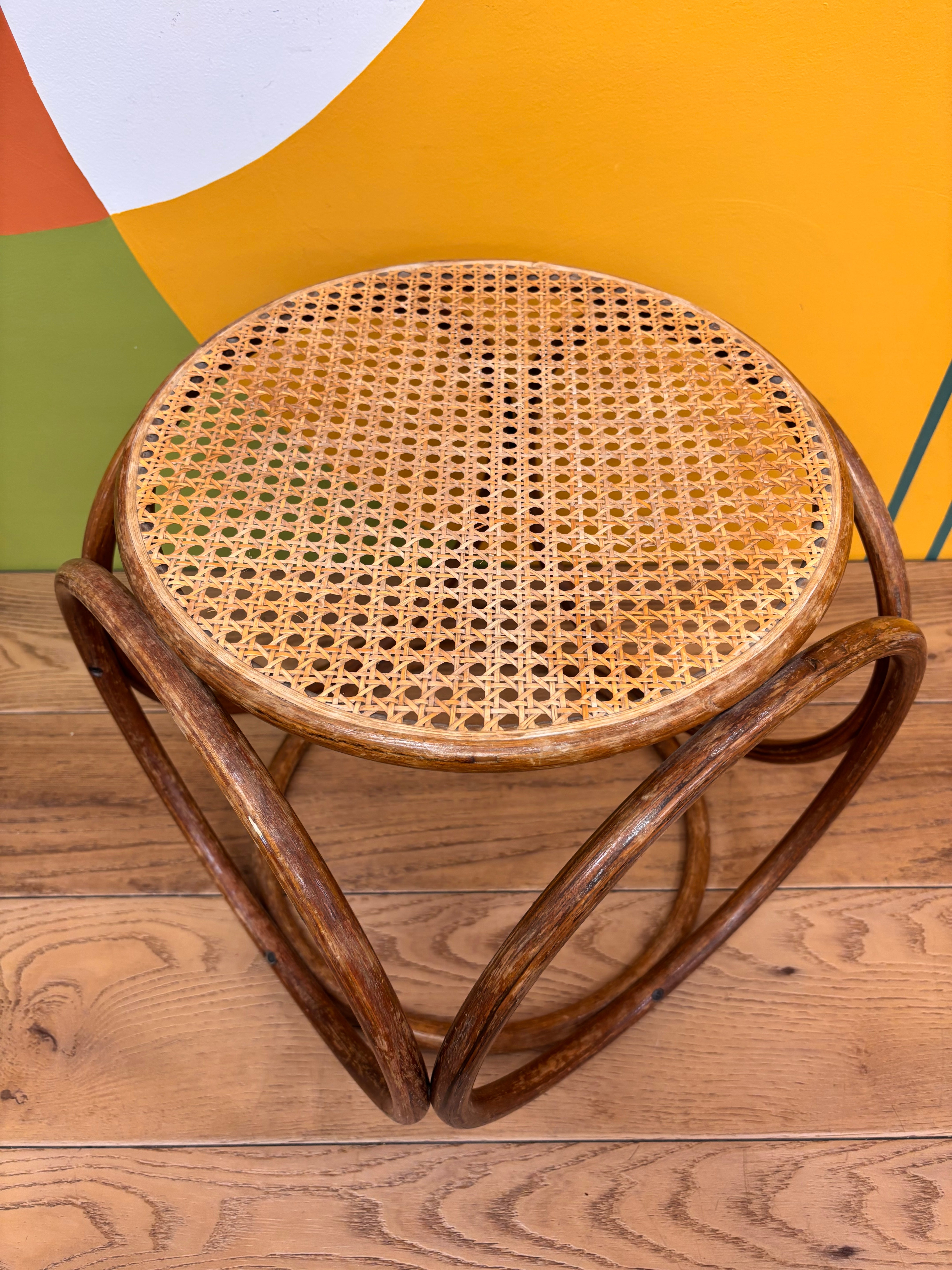 Thonet Style Bentwood Cane Stool