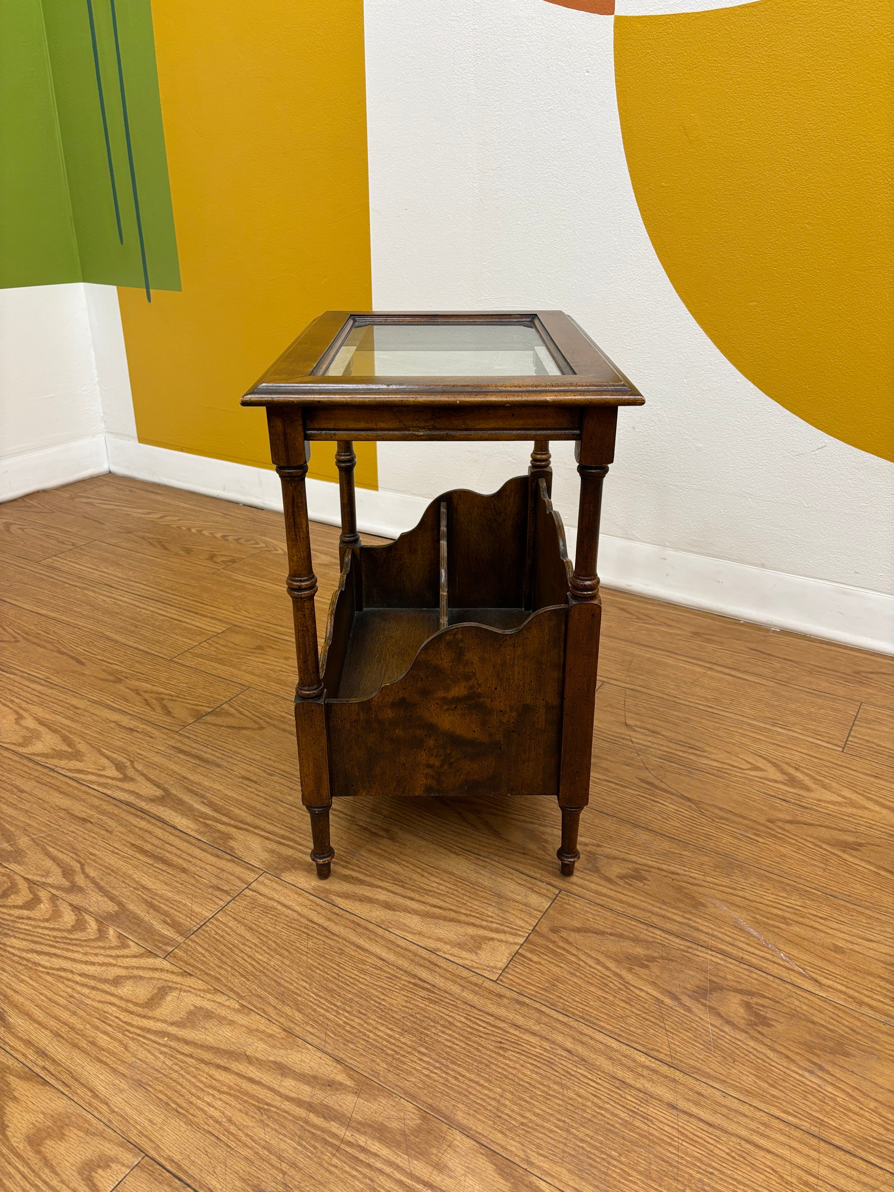Wood Side Table with Bottom Storage