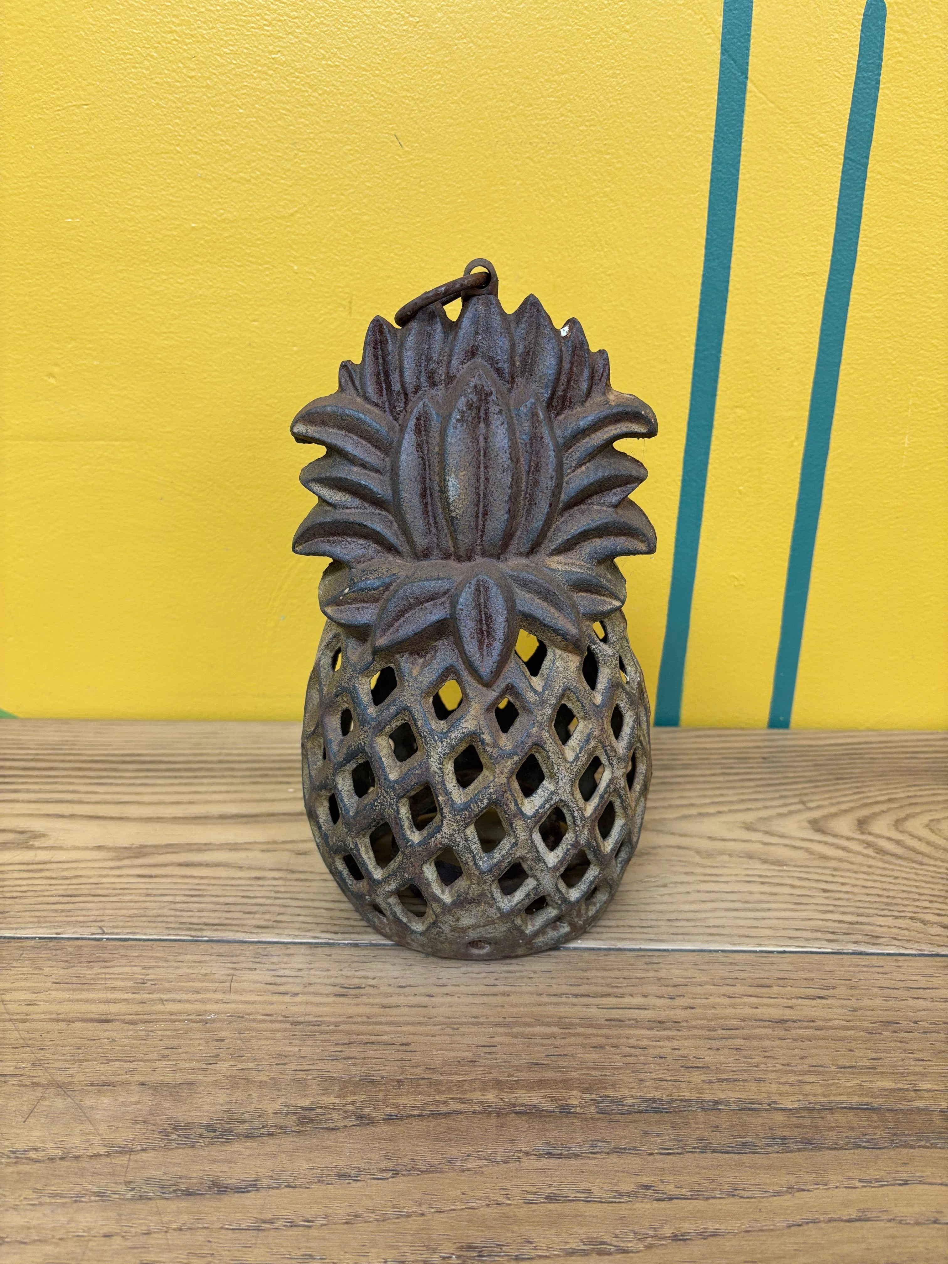 Cast Iron Pineapple Lantern Candle Holder