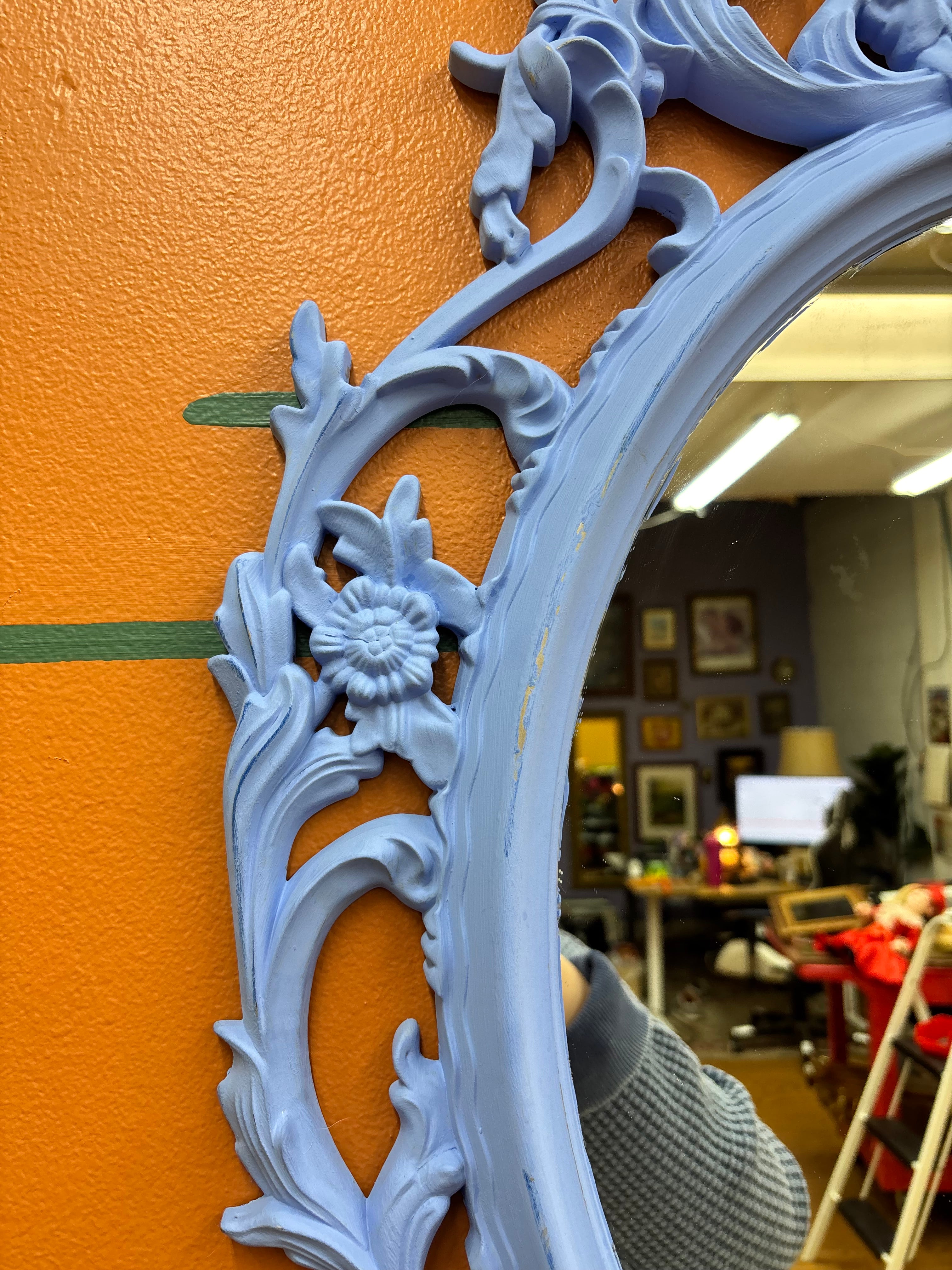 Purple Oval Wall Mirror
