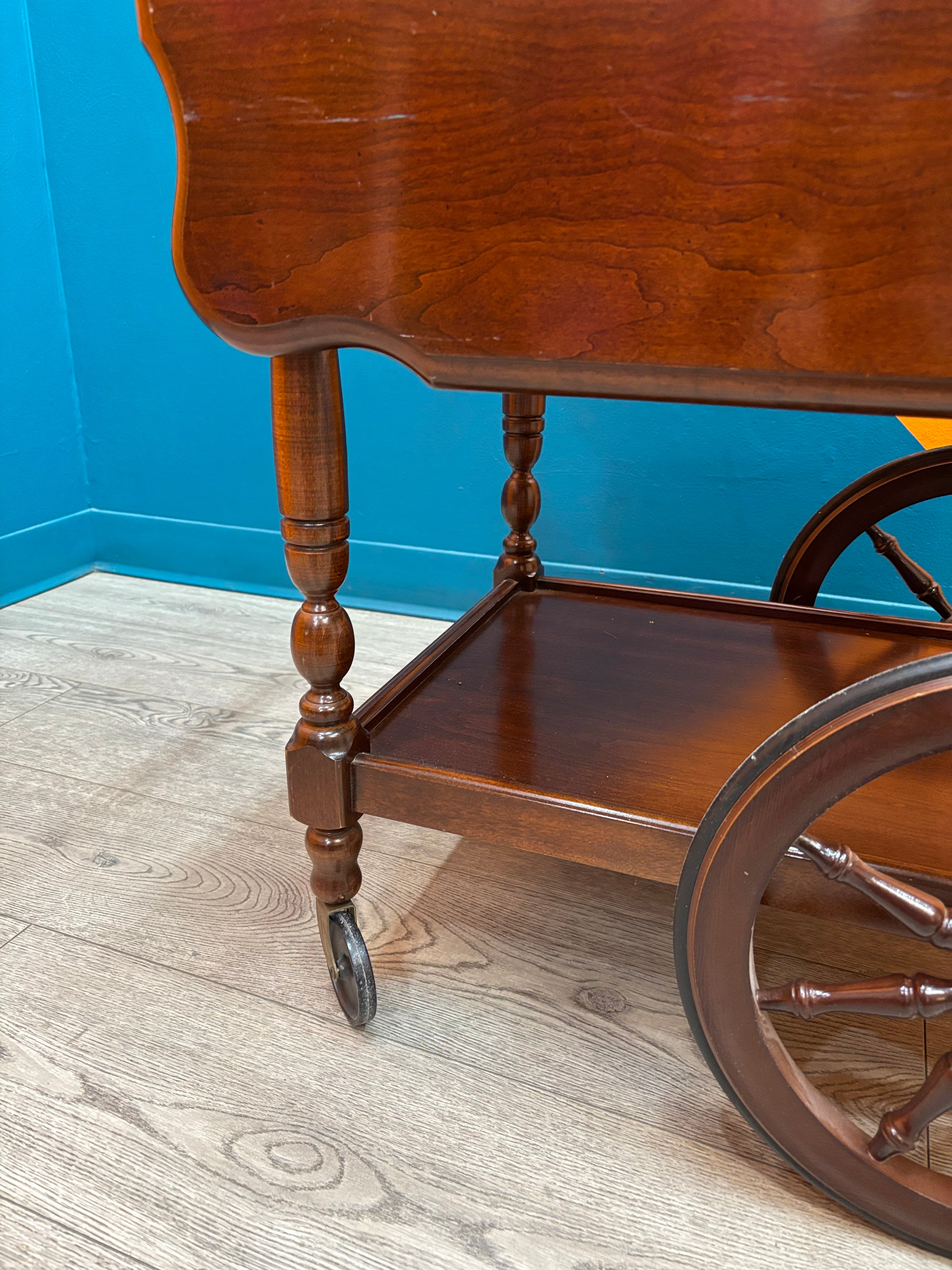 Drop Leaf Wood Cart