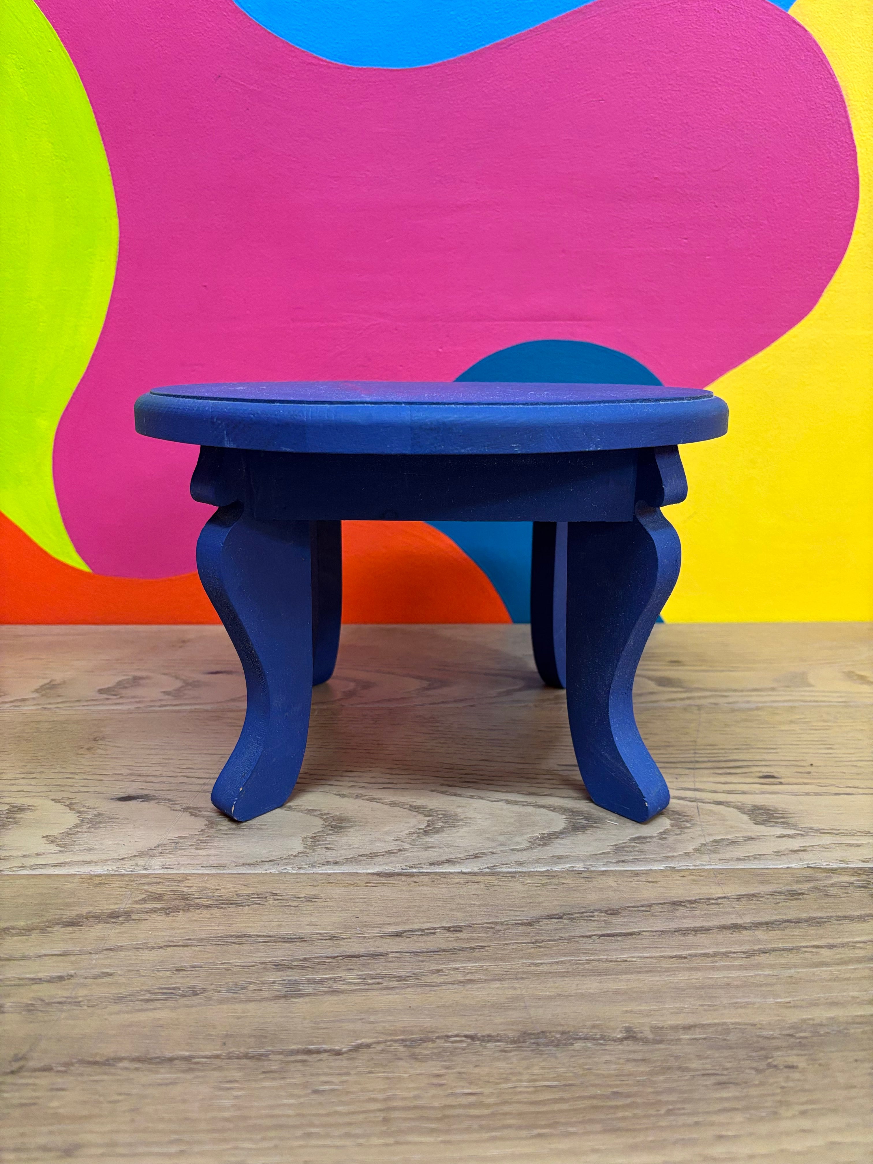 Small Navy Blue Wooden Table