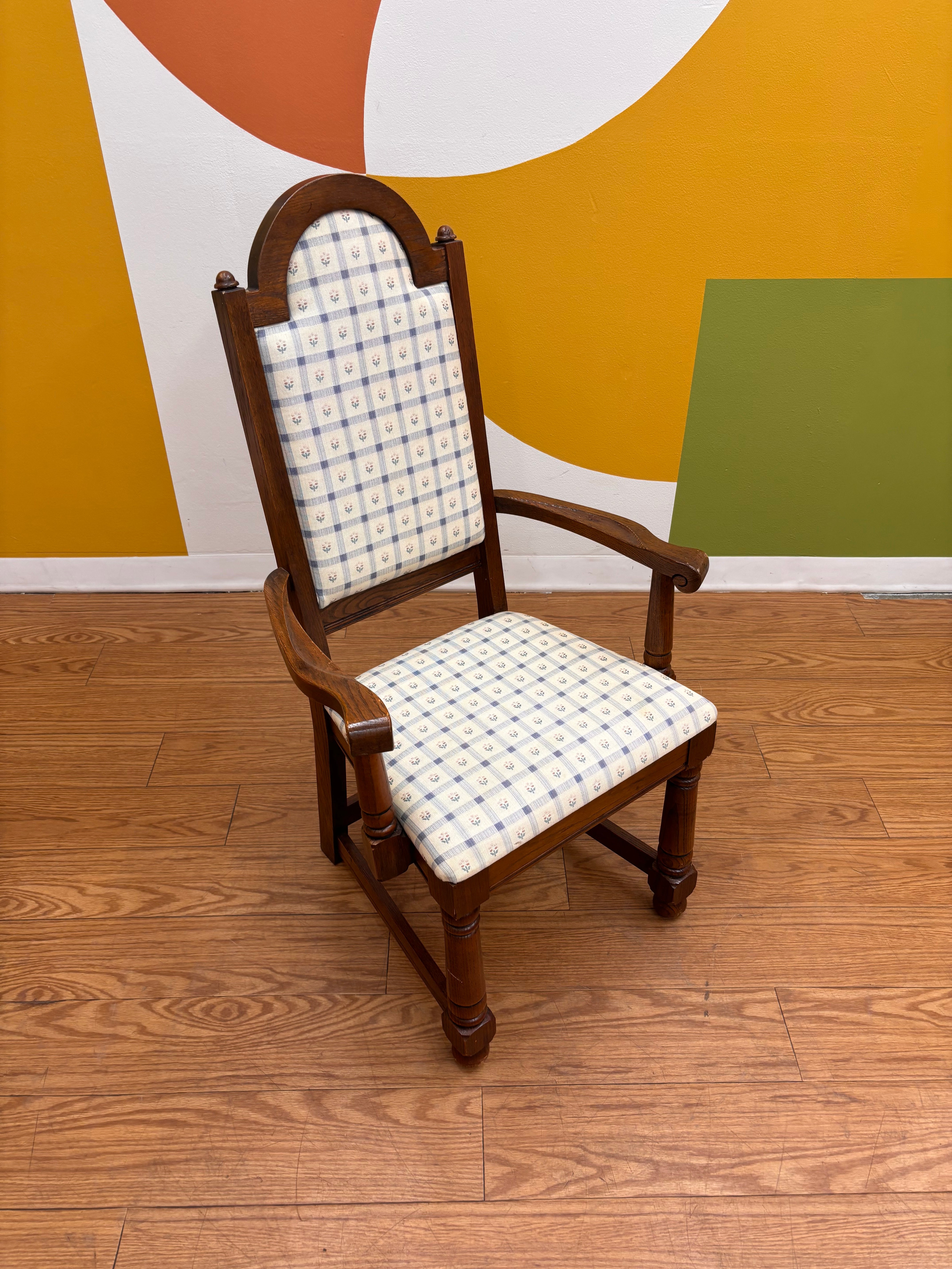 Floral Gingham Dining Armchair (2)