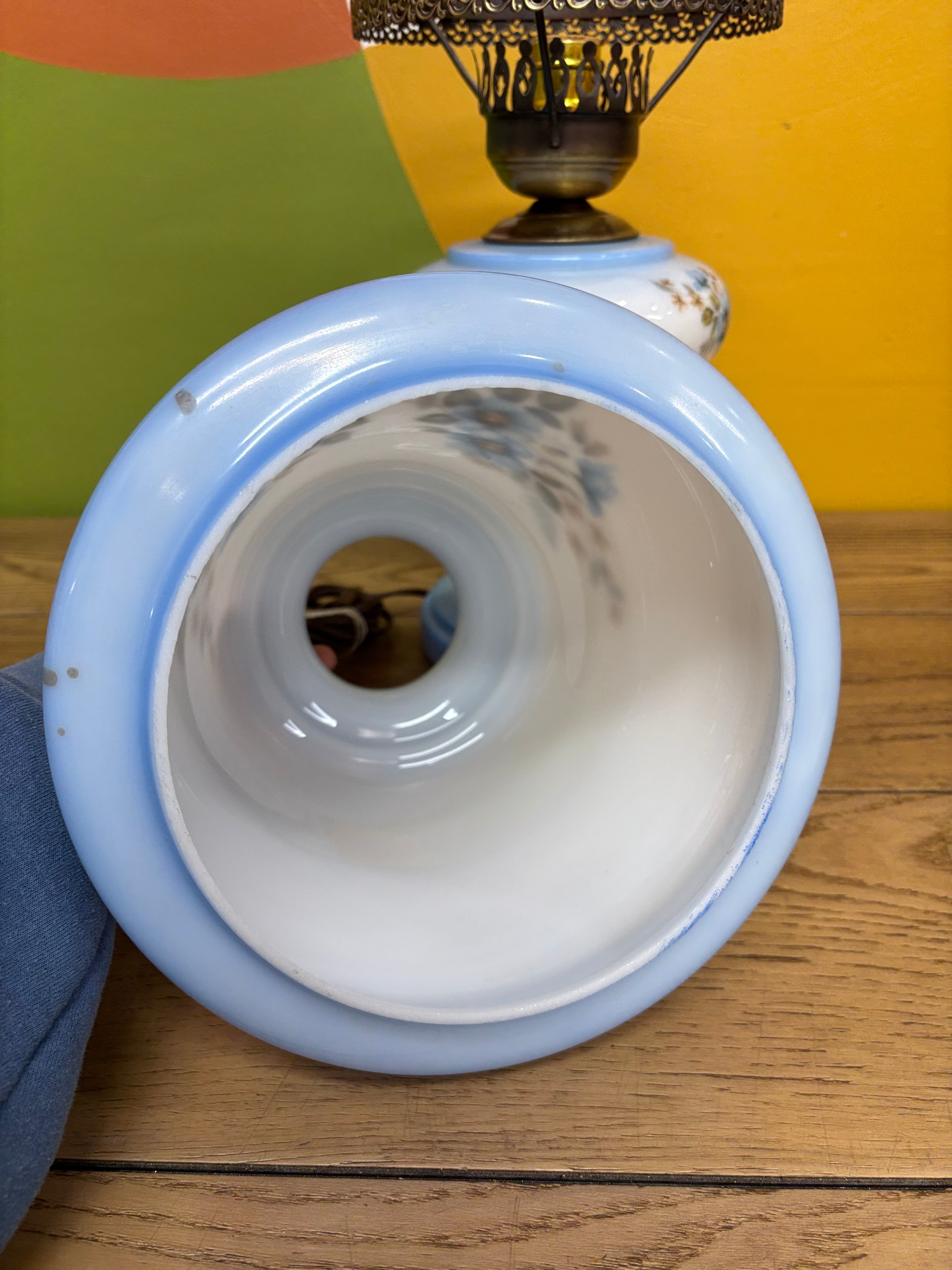Blue Hurricane Lamp