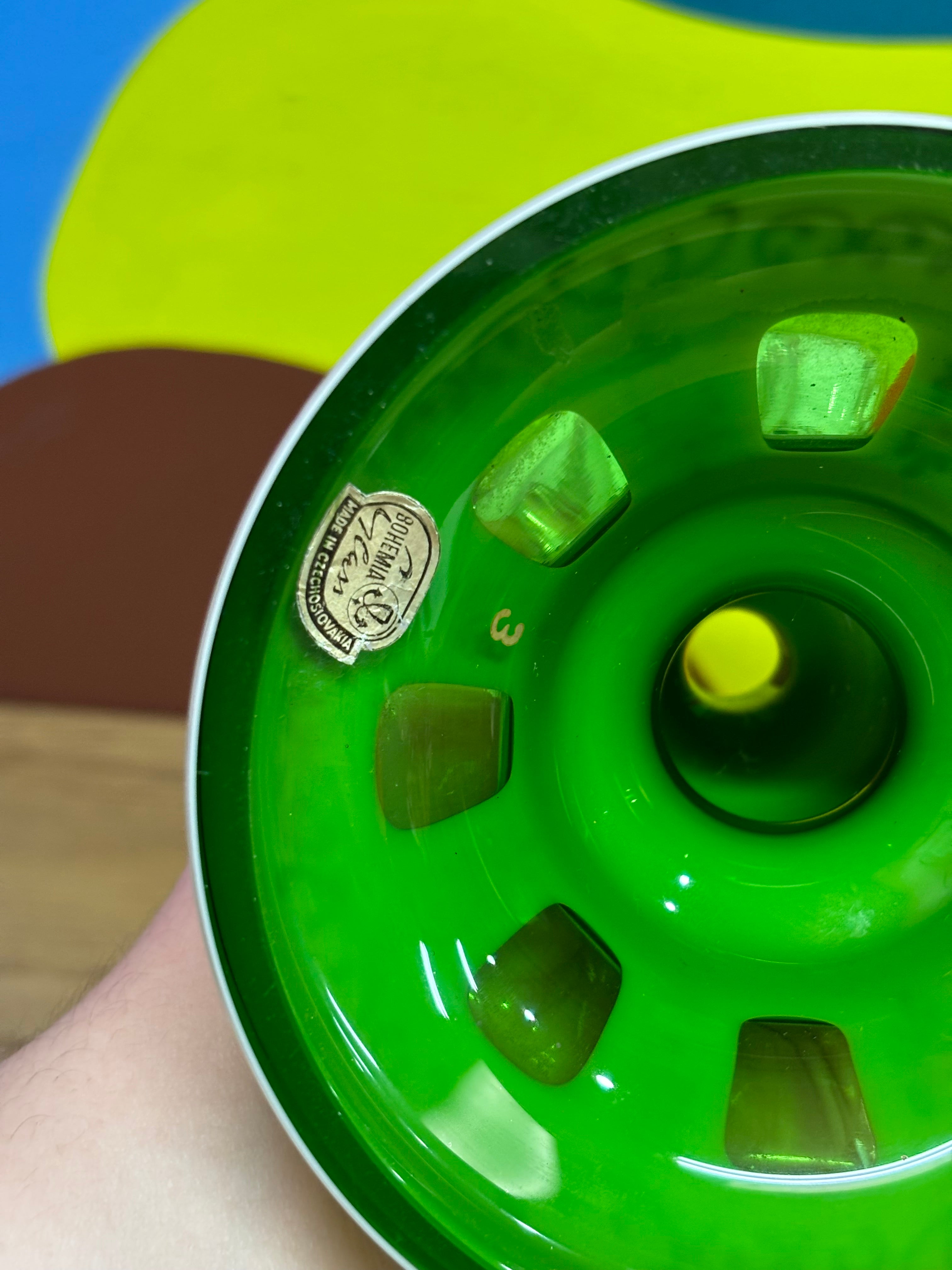 Czech Glass Candle Holder (2 available)