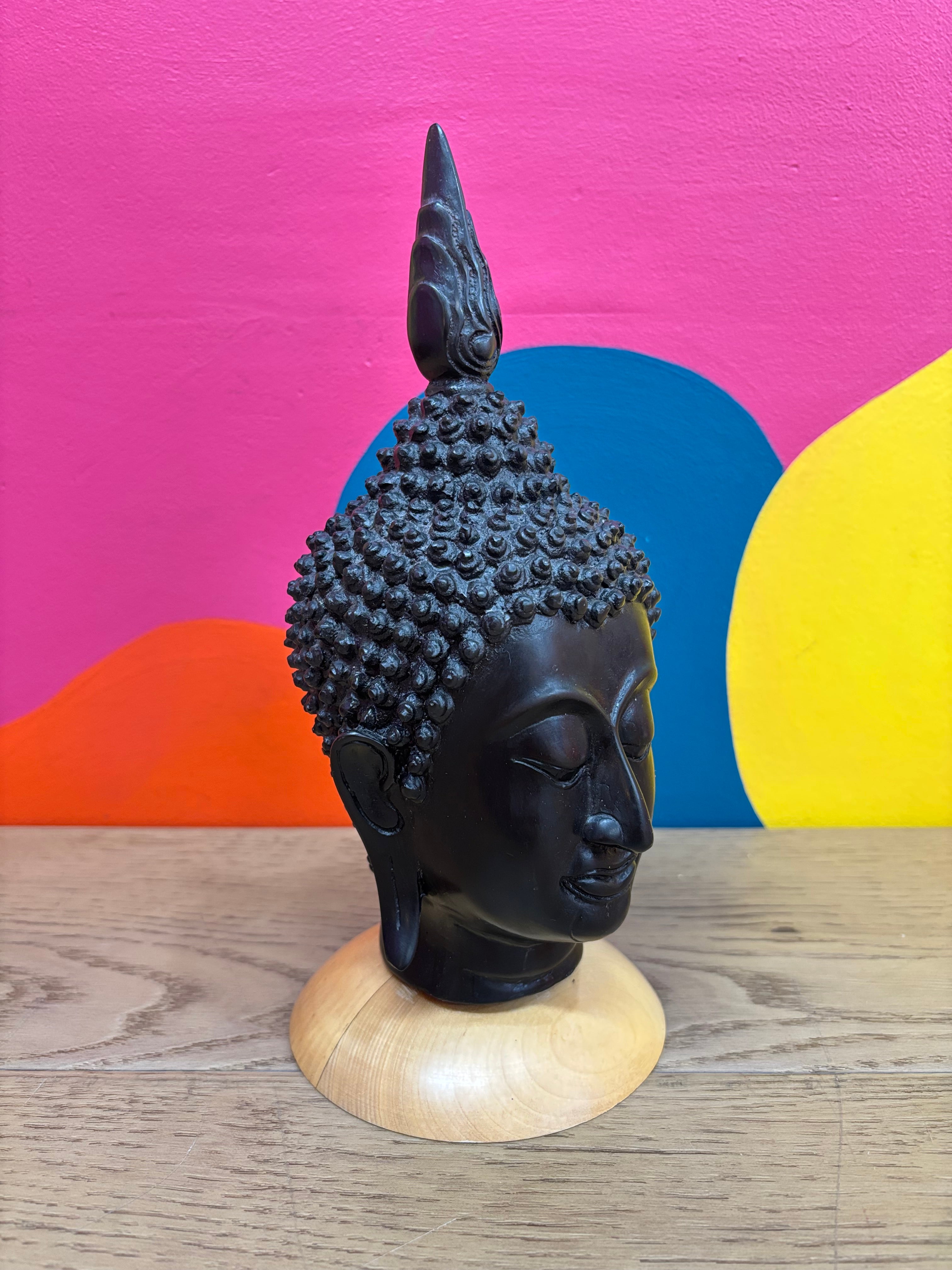 Buddha Head Statue - Black