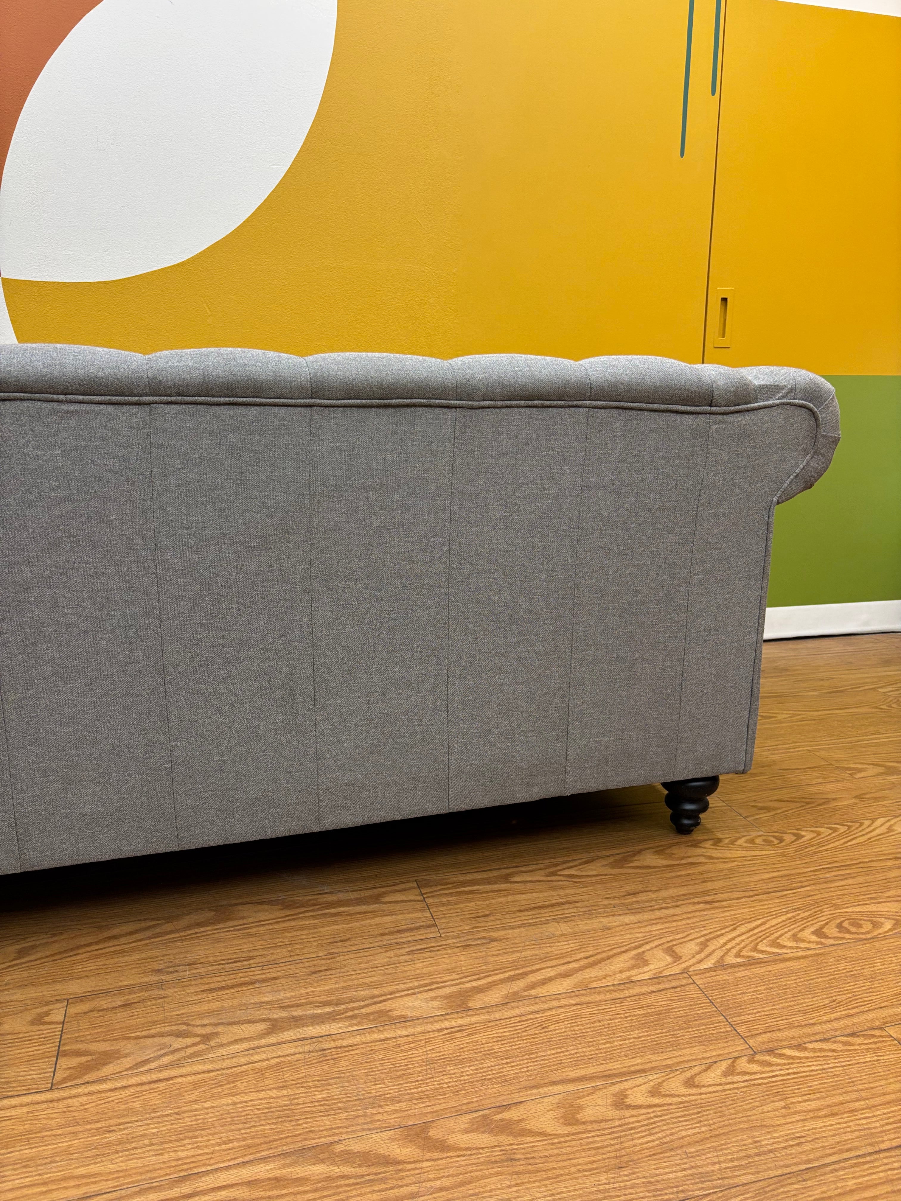 Grey Fabric Loveseat