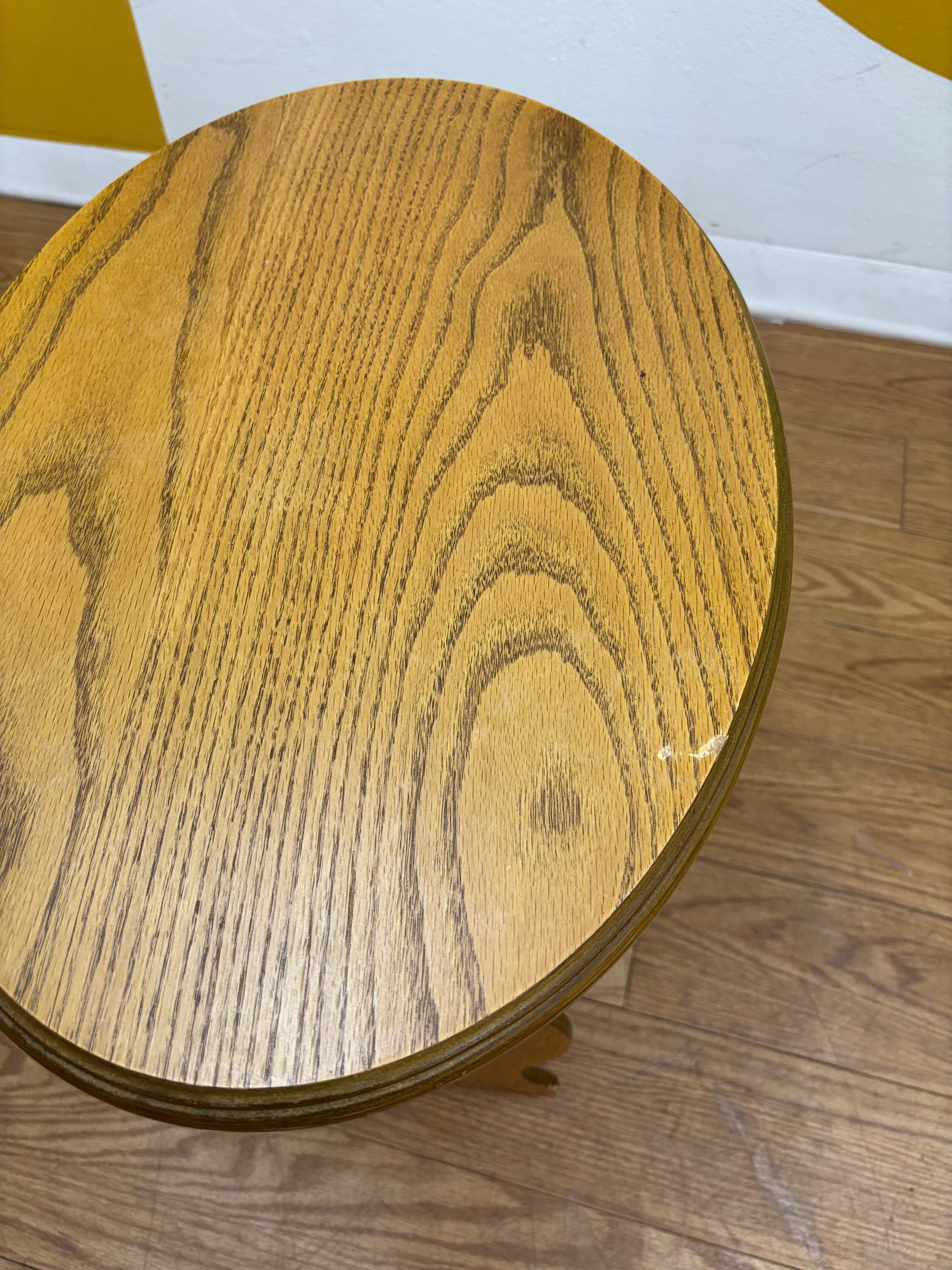 Wood End Table with Bottom Storage