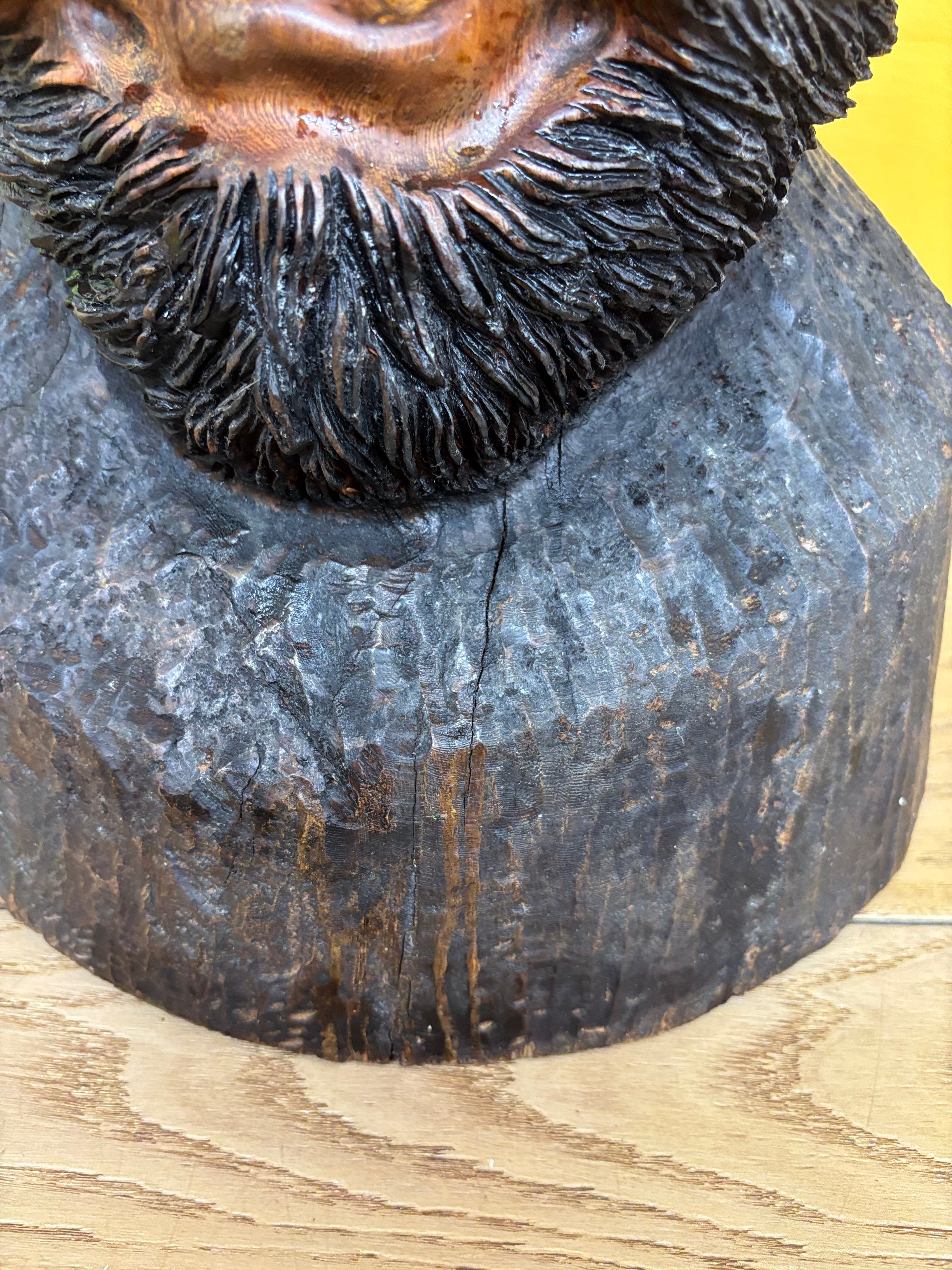 Wood Carved Head Sculpture
