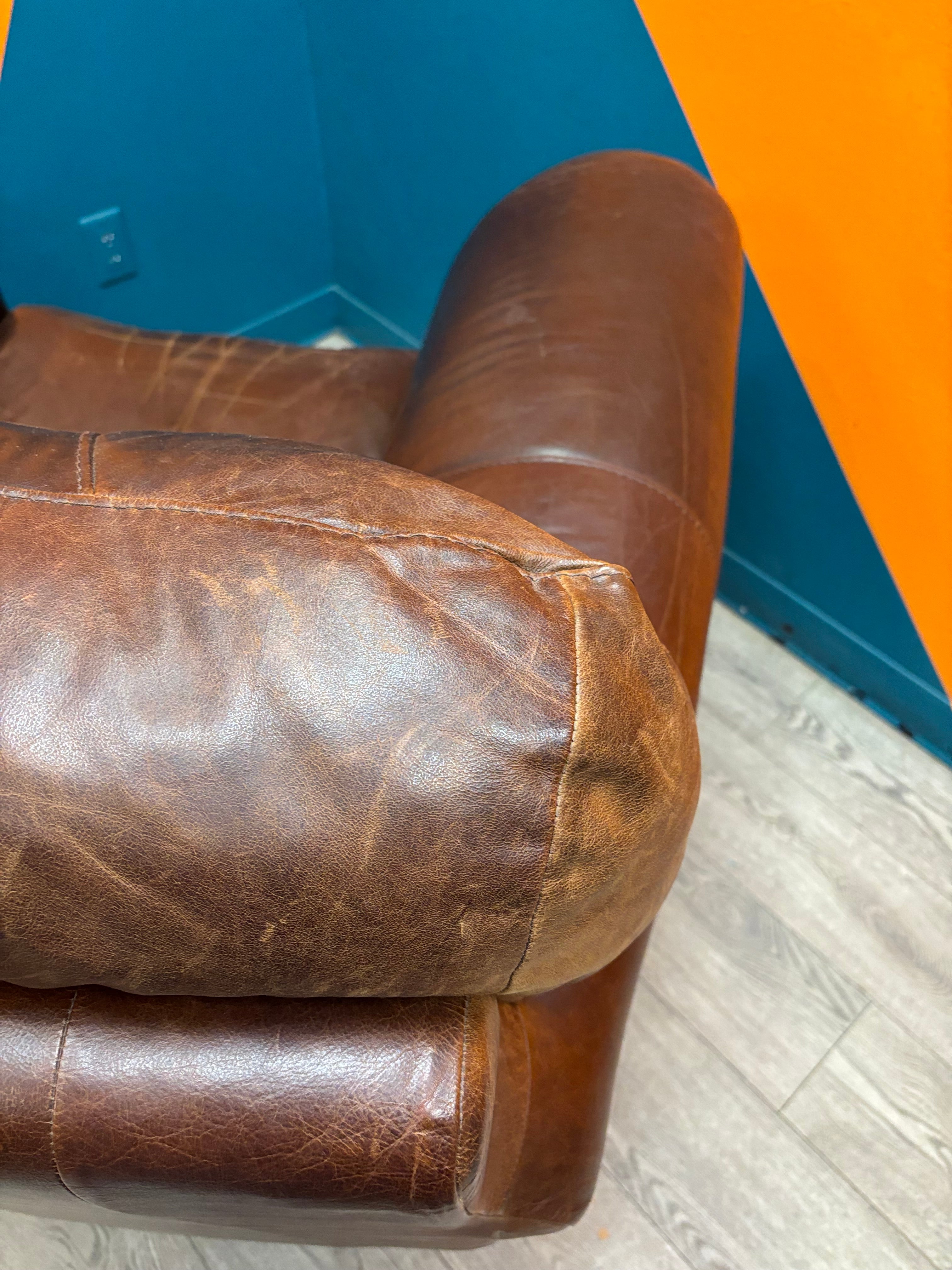 Italsofa Brown Leather Chair