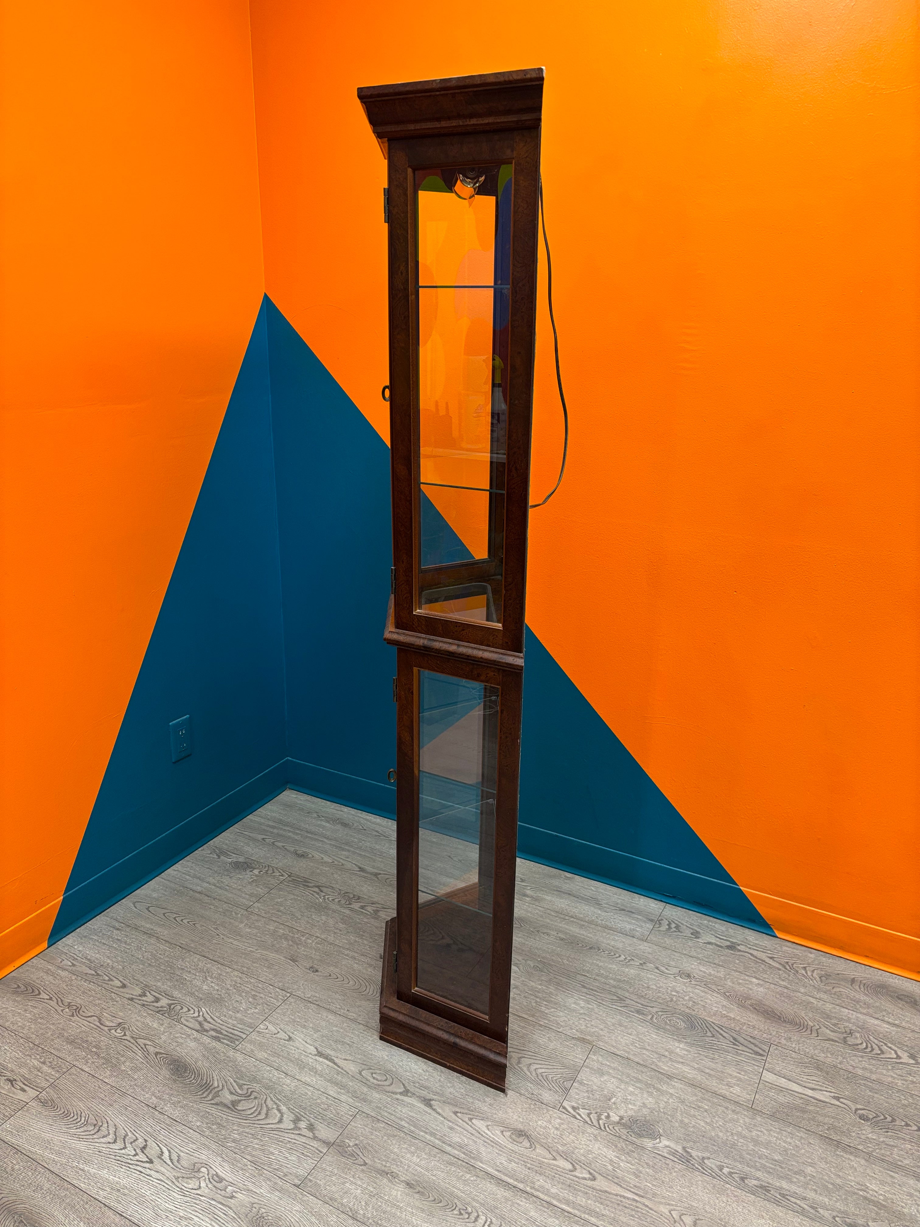 Light Up Wood and Glass Display Cabinet